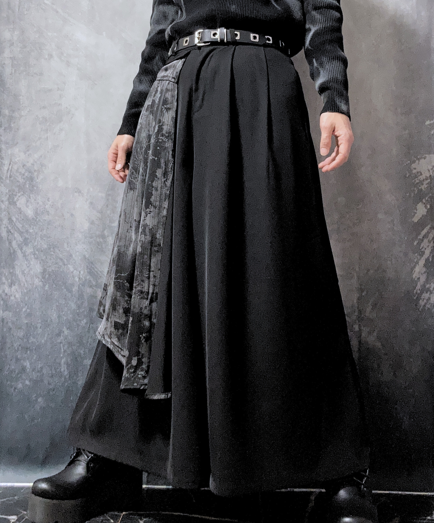 【style70】dark mode outfit set EN1909(jacket + sweater + pants set)