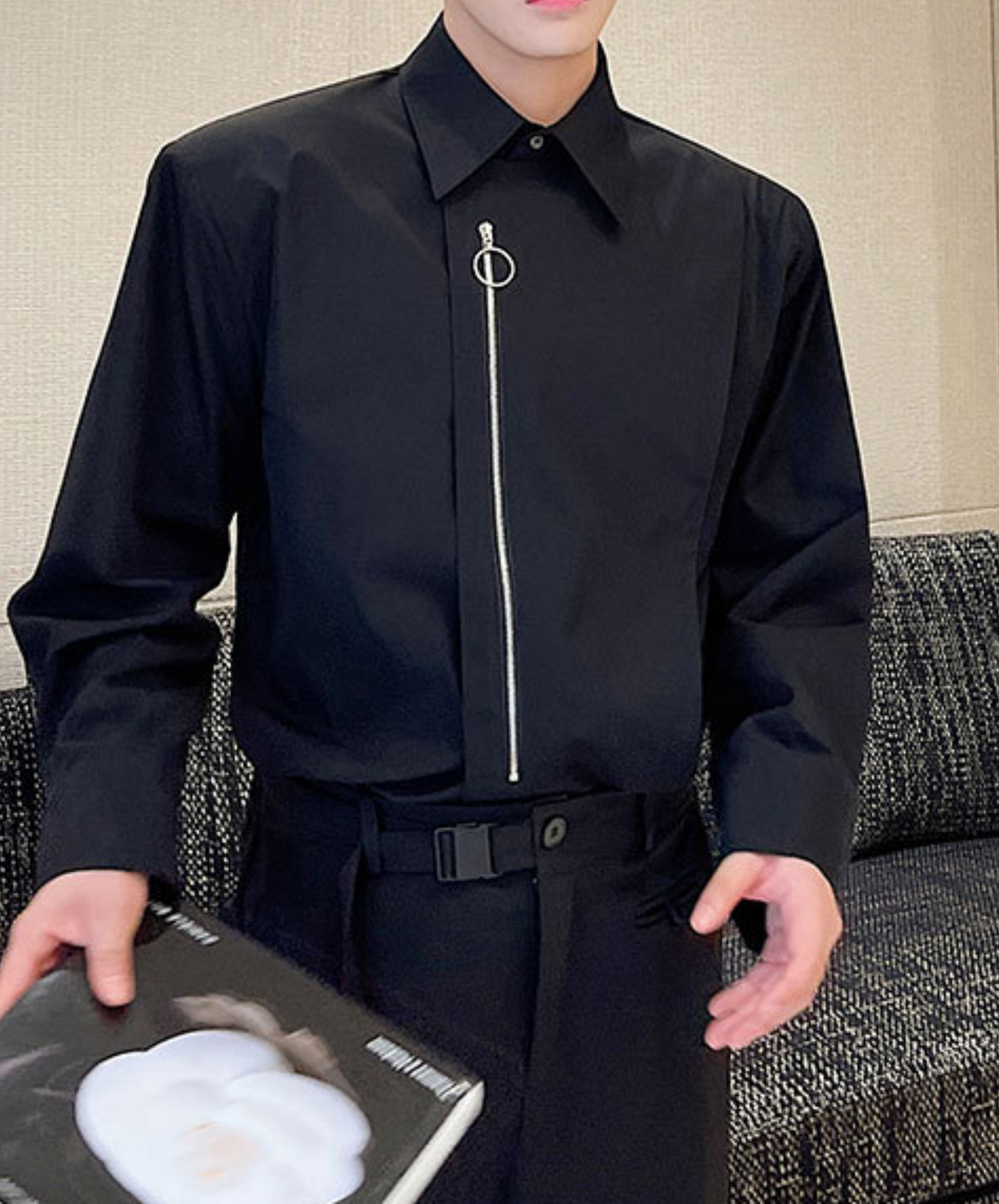 【style67】dark mode outfit set EN1891(jacket + shirt + skirt set)