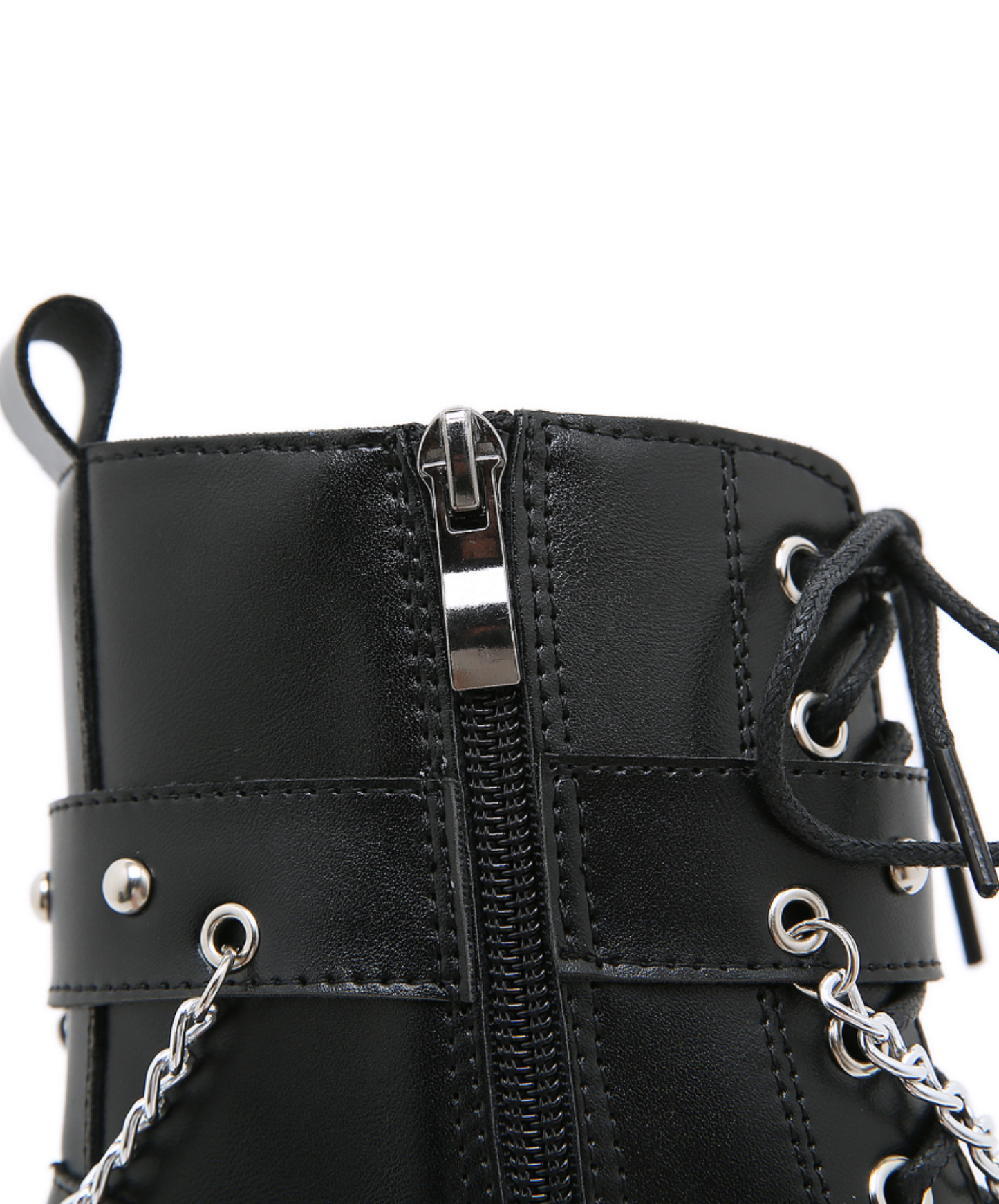 hanging chain design zip up boots EN2314