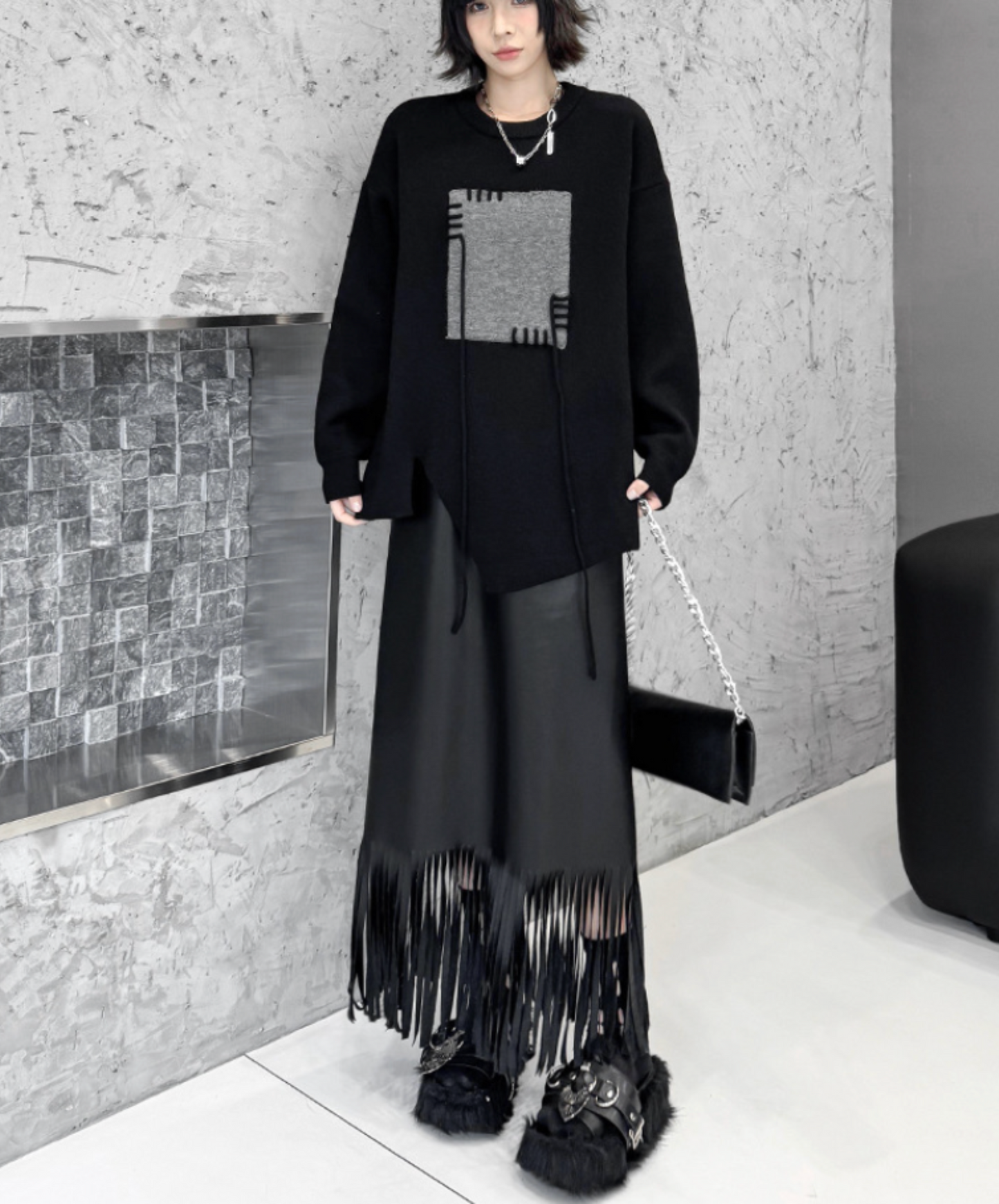 jacquard stitched motif sweater EN2469