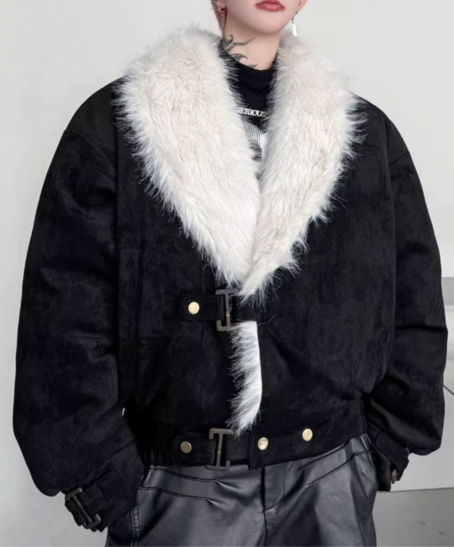 fleece-lined faux fur jacket EN2586