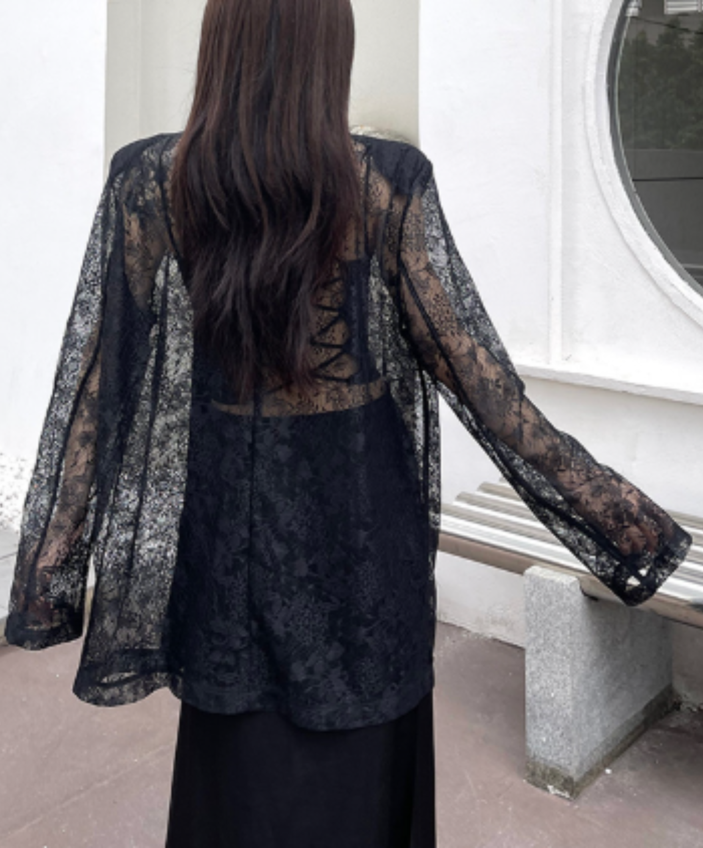 lightweight jacquard patchwork lace jacket EN3000