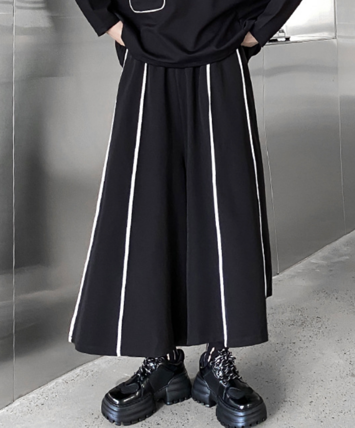 white line retro wide pants EN2304