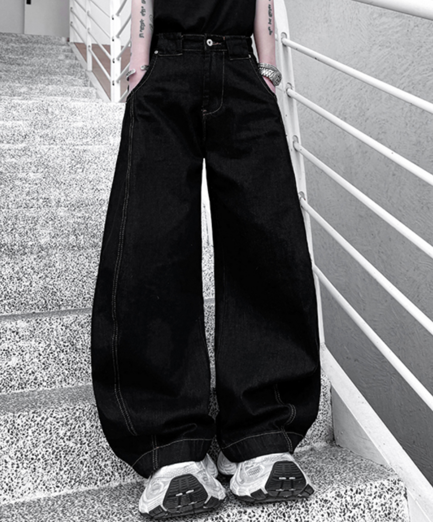 retro straight loose style wide pants EN2099