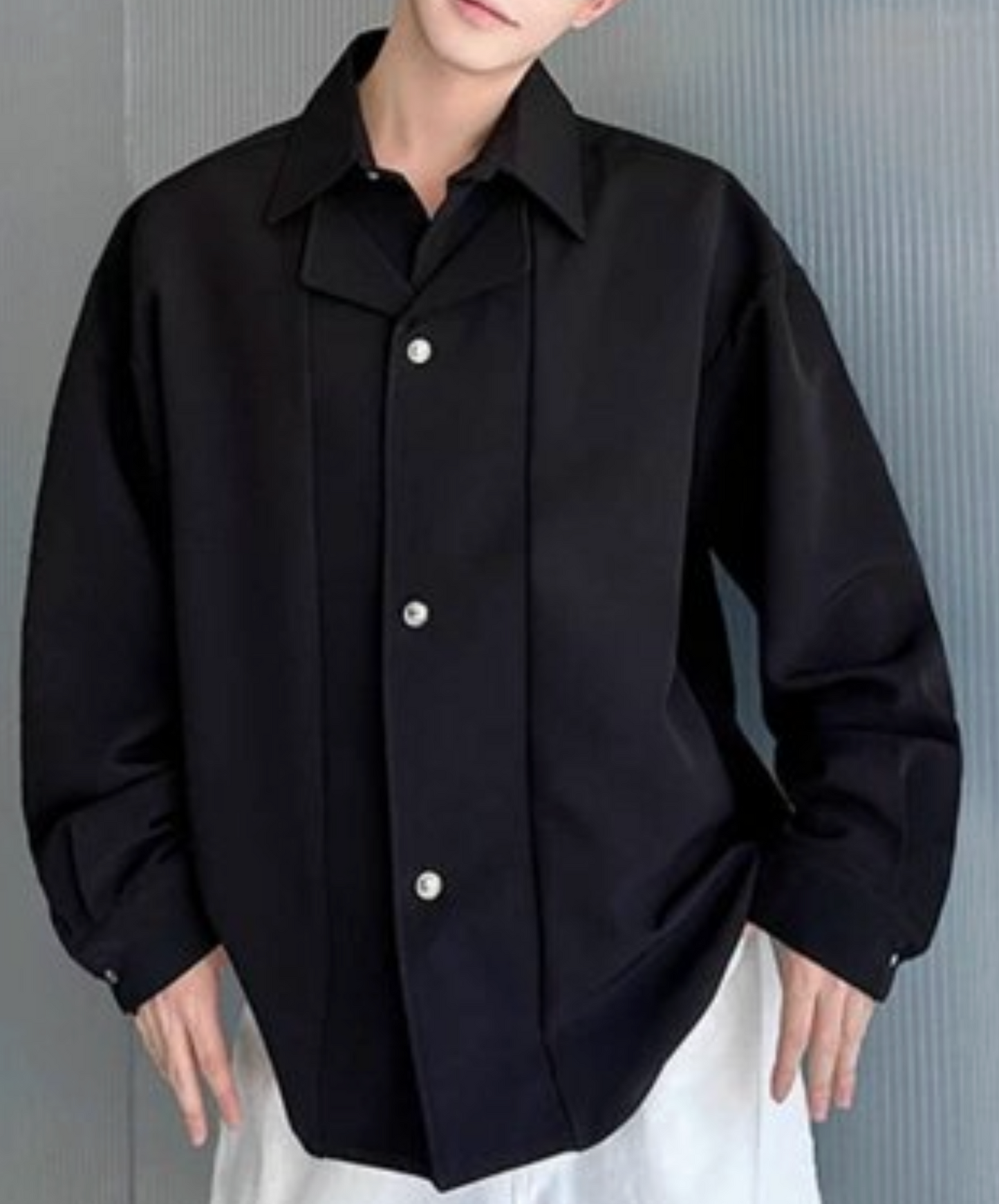 draped fake two-piece suit shirt EN2452