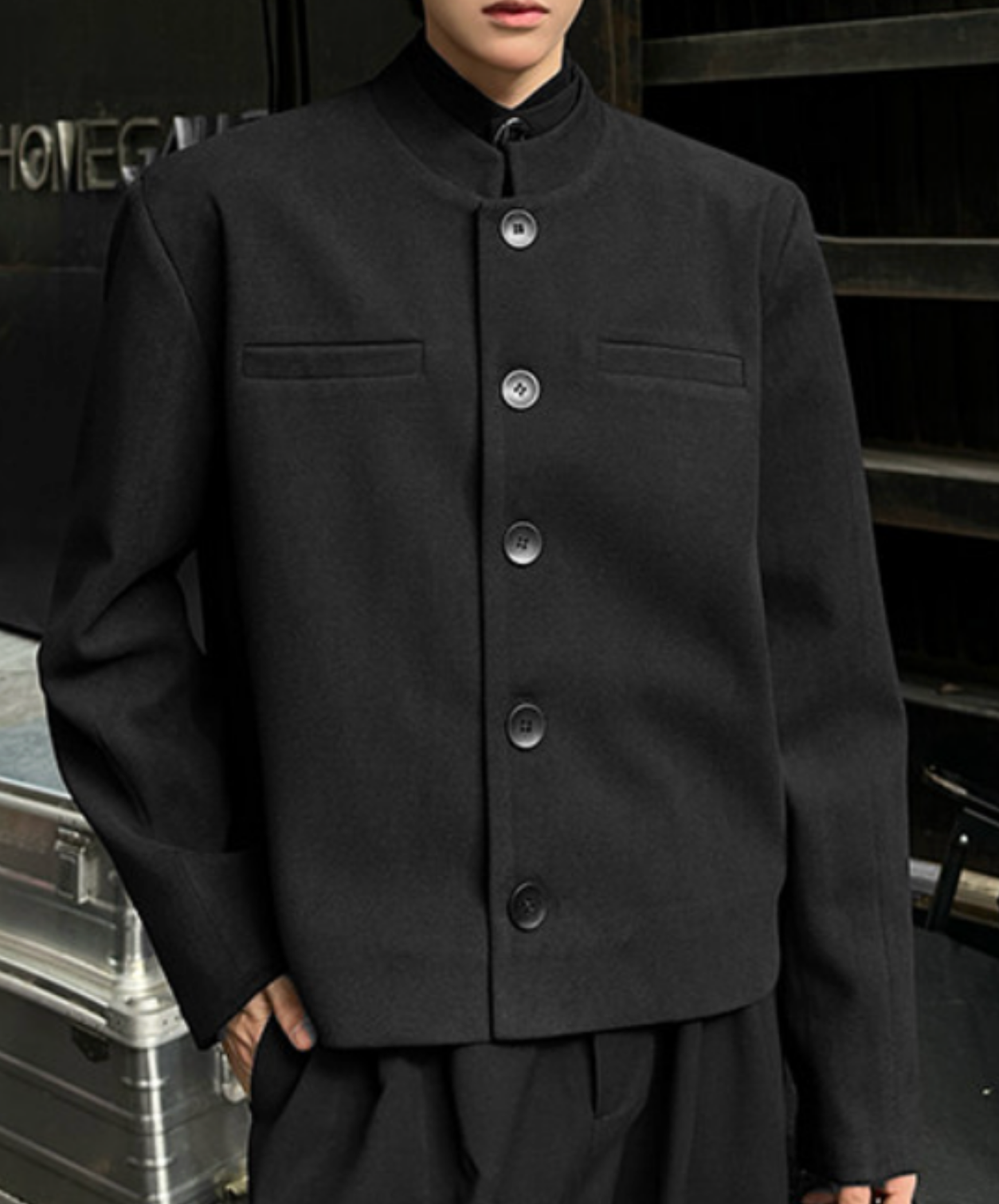 korean retro style stand collar jacket EN2684