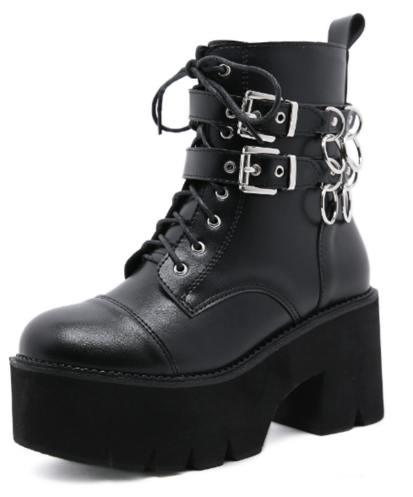 side zip up ring decorative belt boots EN1275