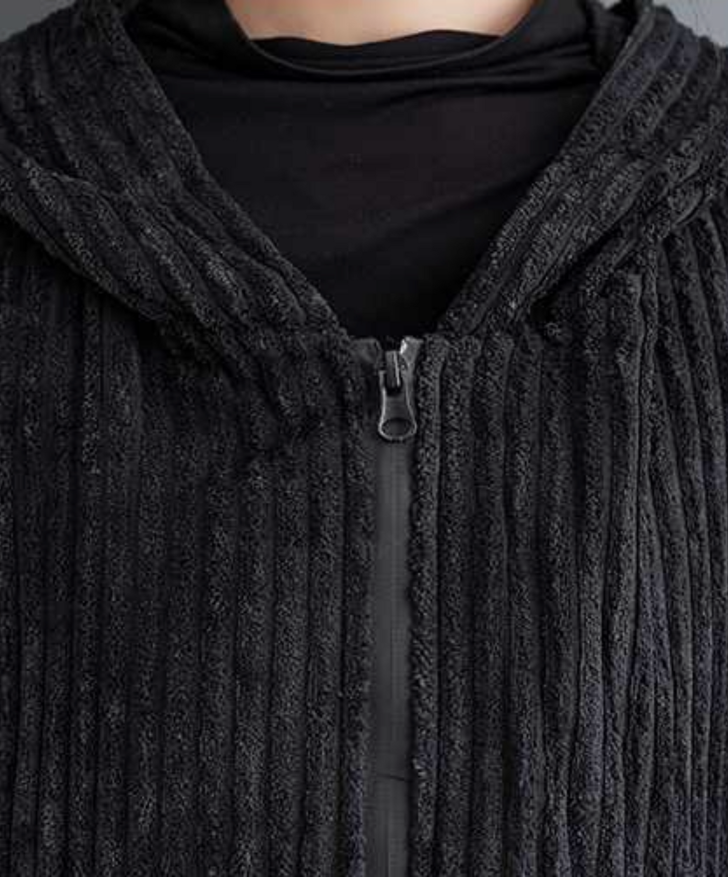 corduroy poncho hoodie EN2443