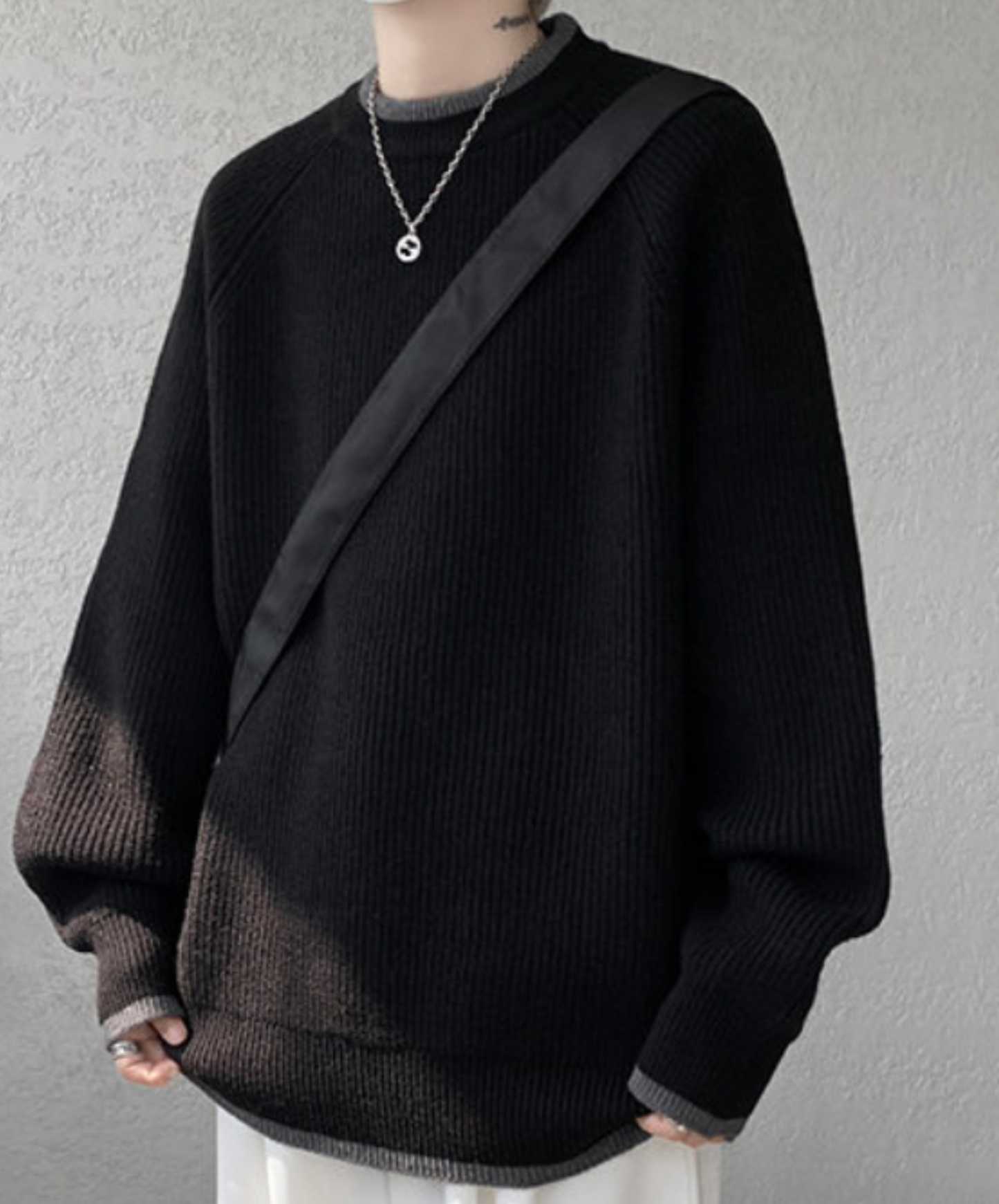 color-block layered look sweater EN2558