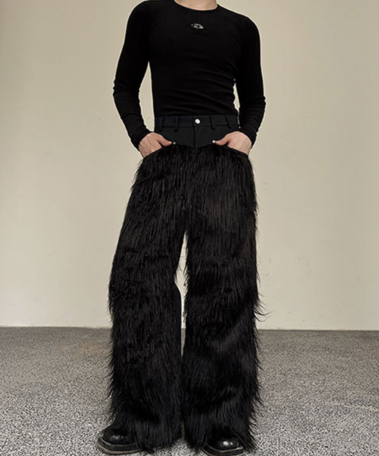 mix of different materials wide pants EN1399