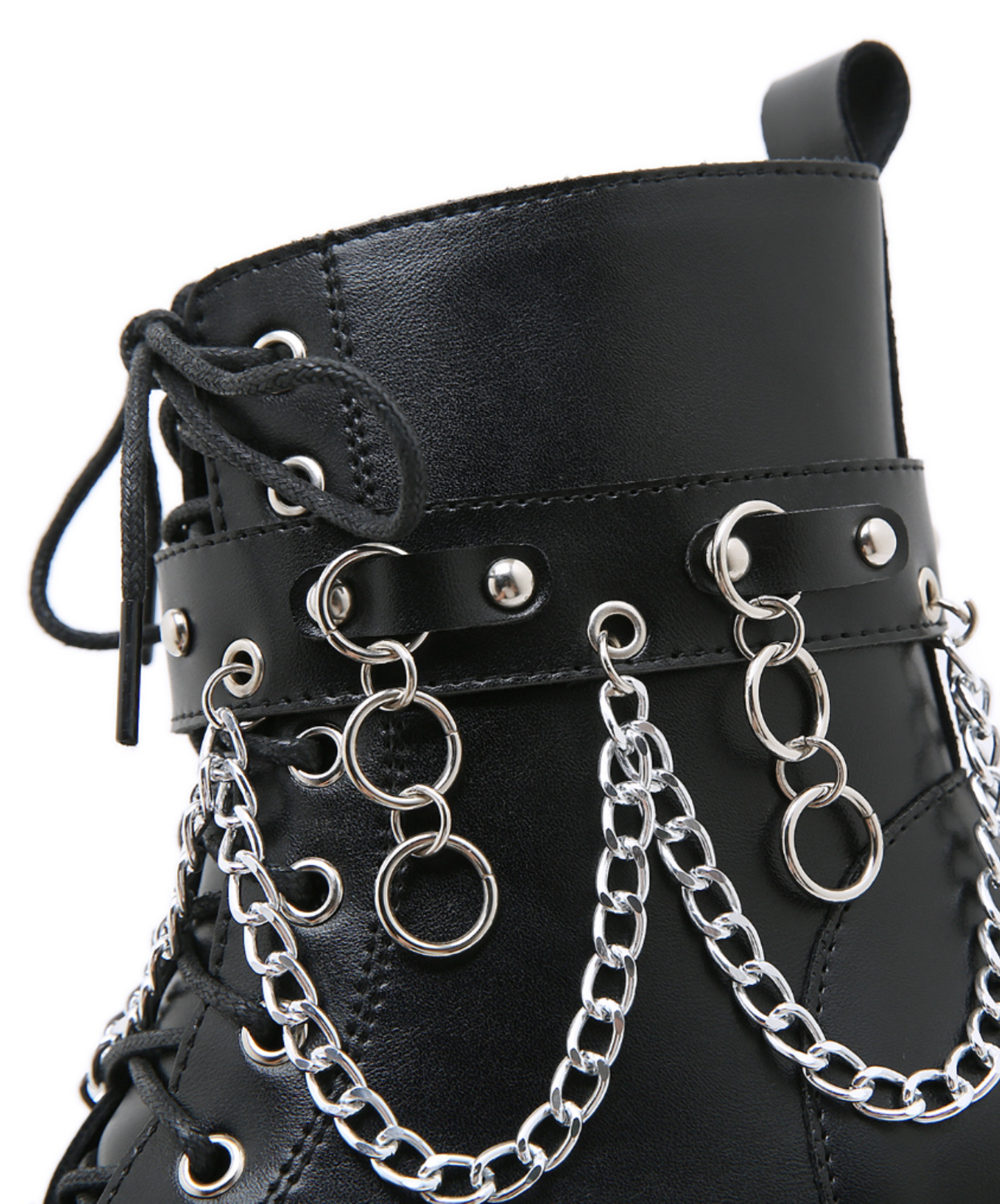 hanging chain design zip up boots EN2314