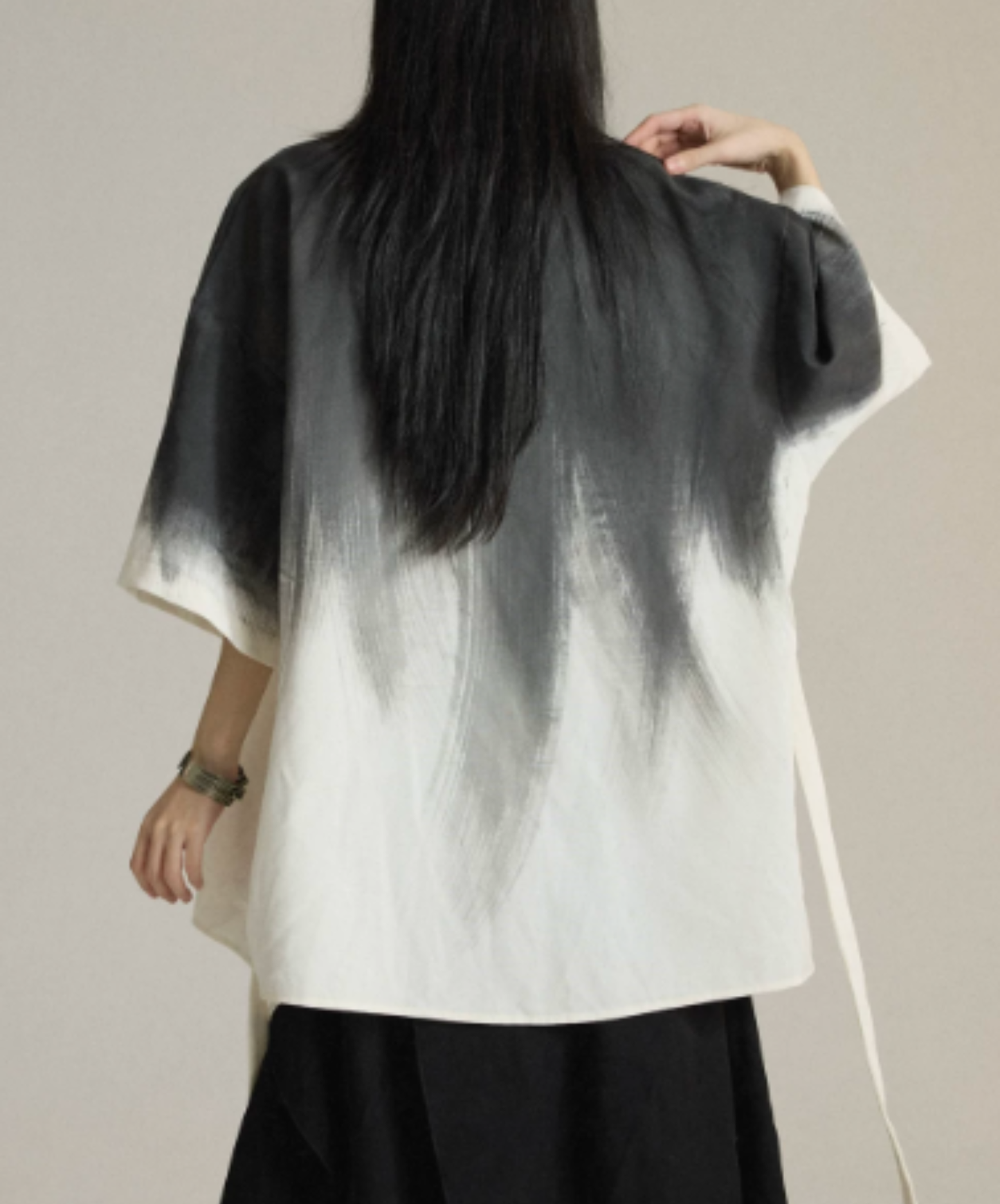 tie-dye print with waist tie jacket EN3010