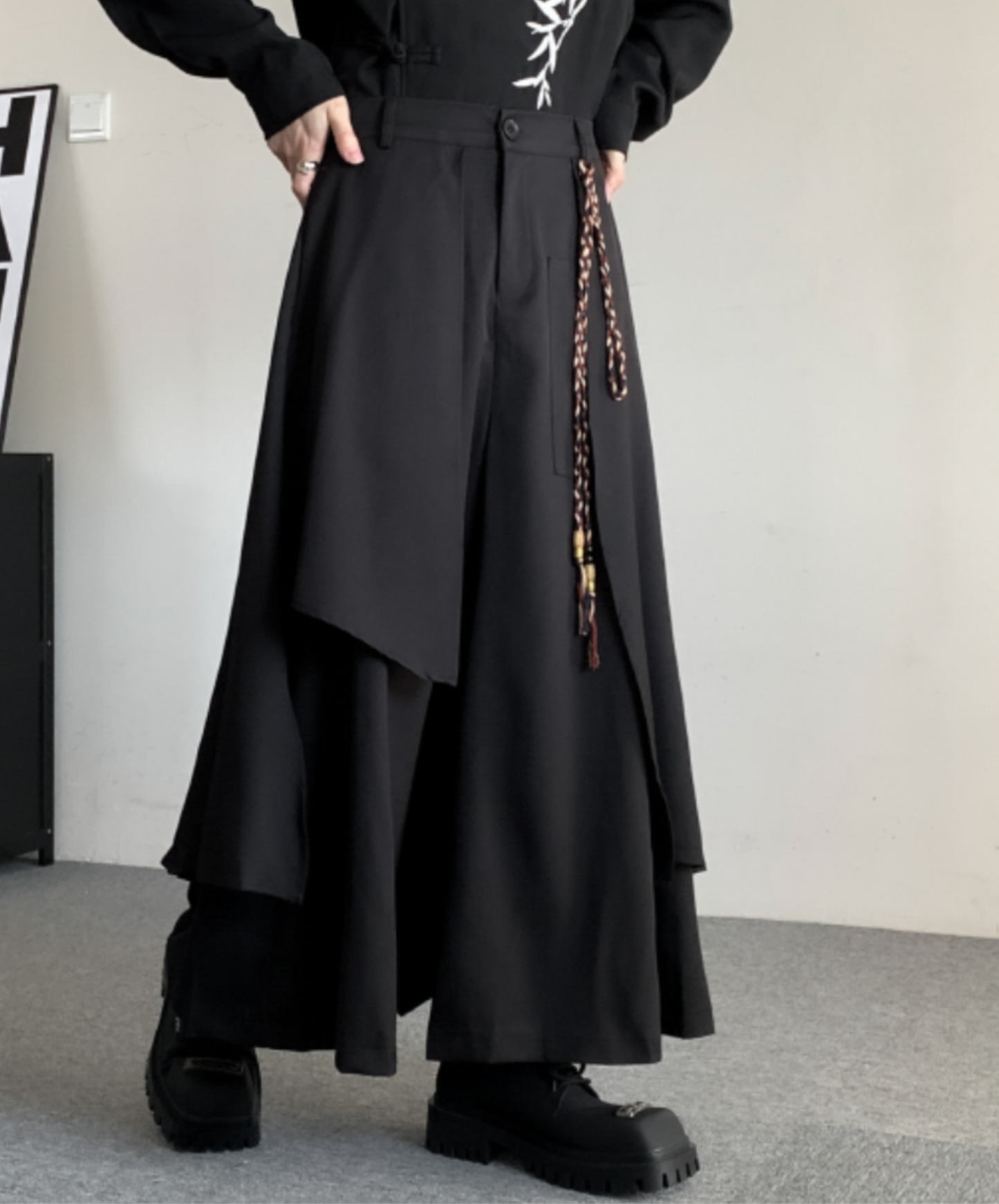 【style57】dark mode outfit set EN1854(jacket + sweater + pants set)