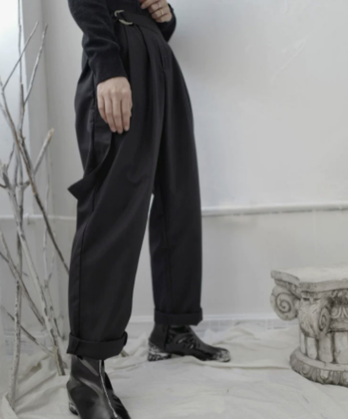 dark high waist pants EN1073