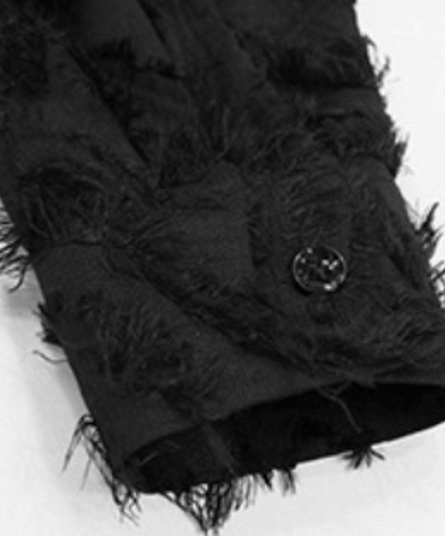 dark fringe lace & frills sheer shirt EN2318
