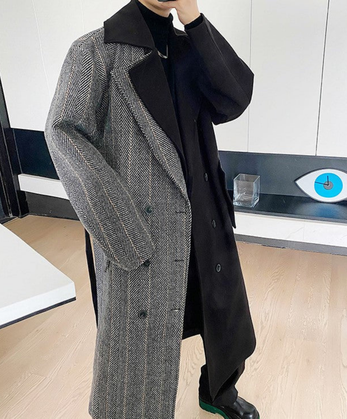 【style37】dark mode outfit set EN1410( coat+ pants set)