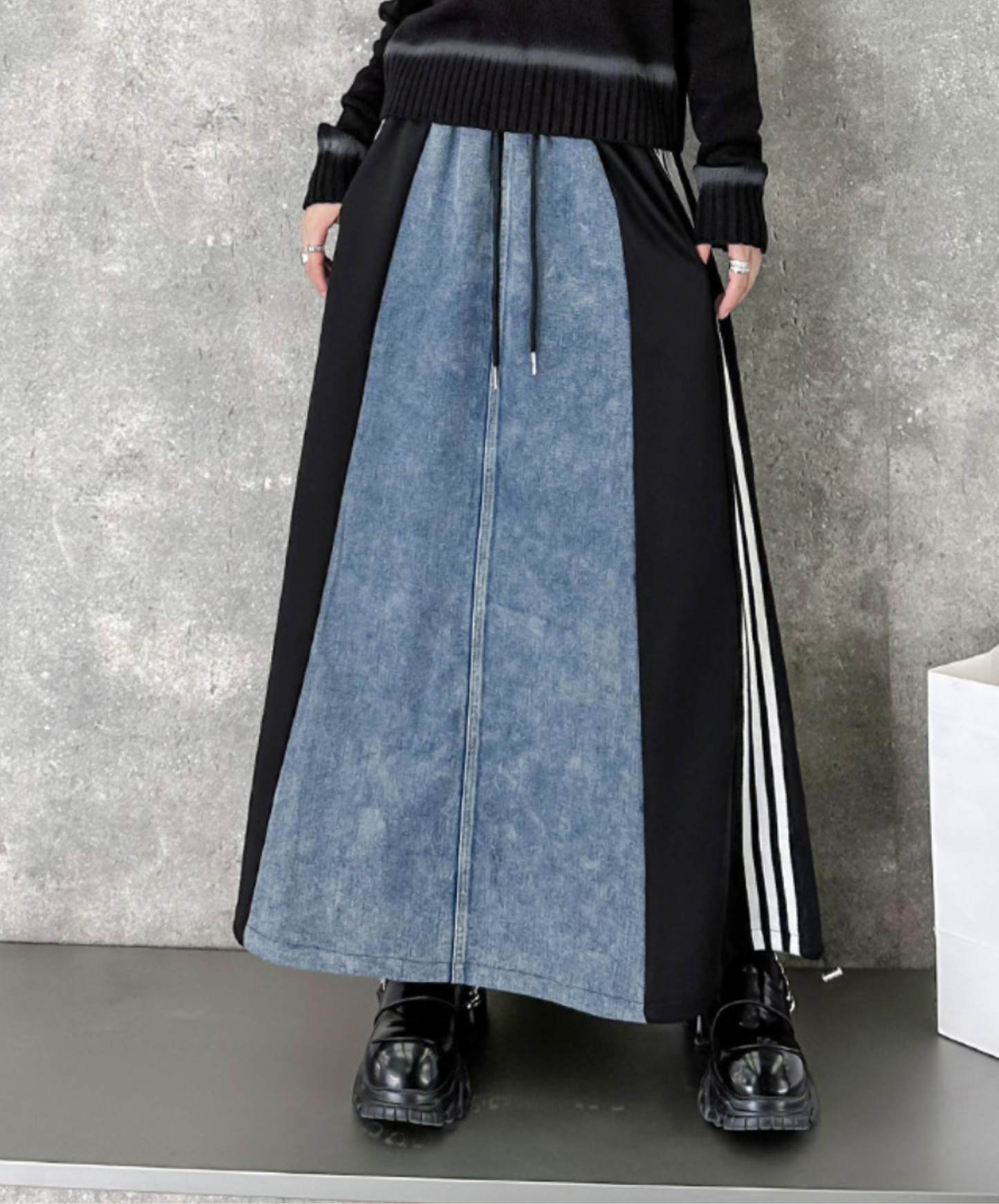 retro patchwork design casual skirt EN2242