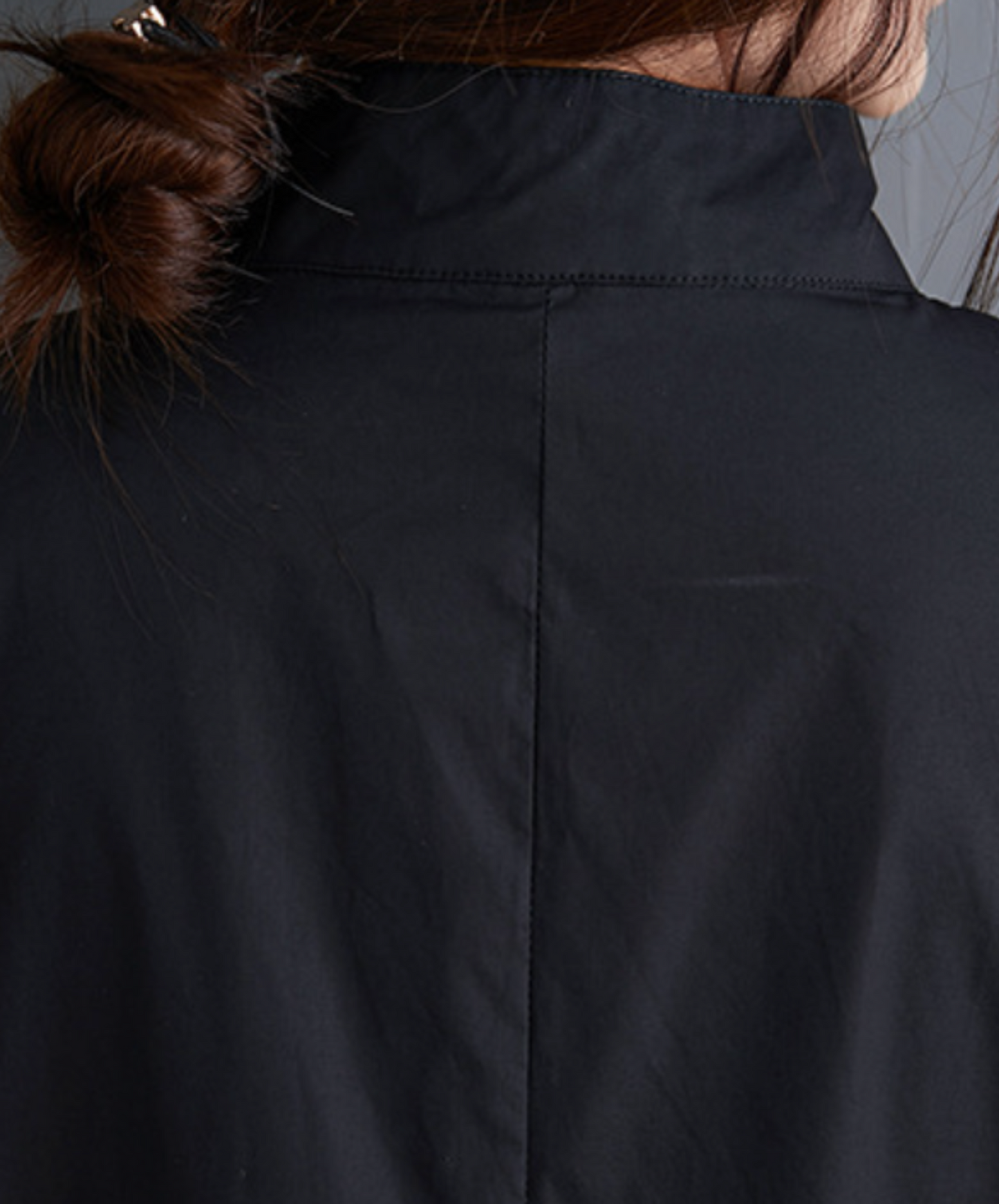 leaf motif lace fishtail long shirt EN2294