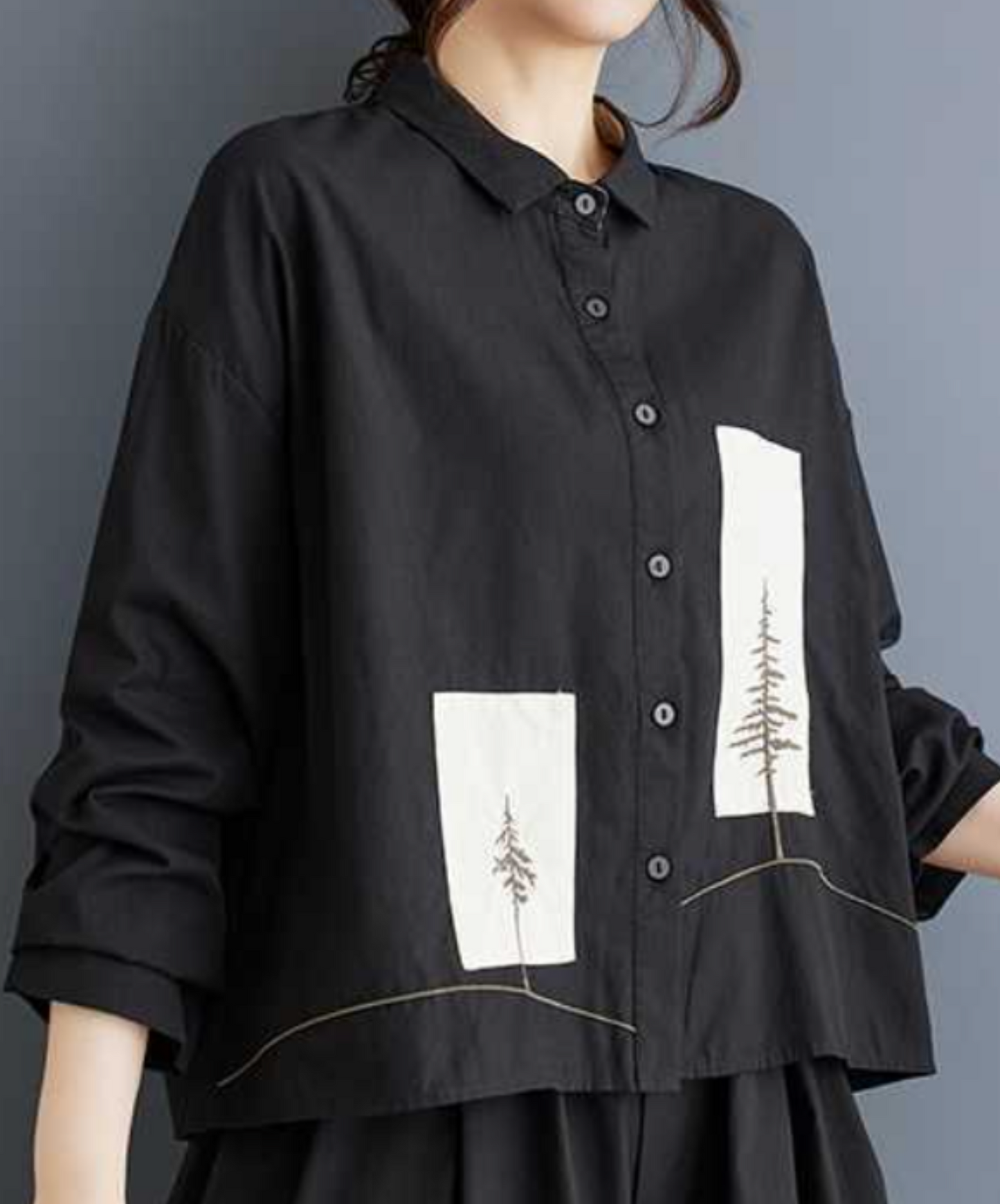 tree silhouette embroidery design shirt EN2289