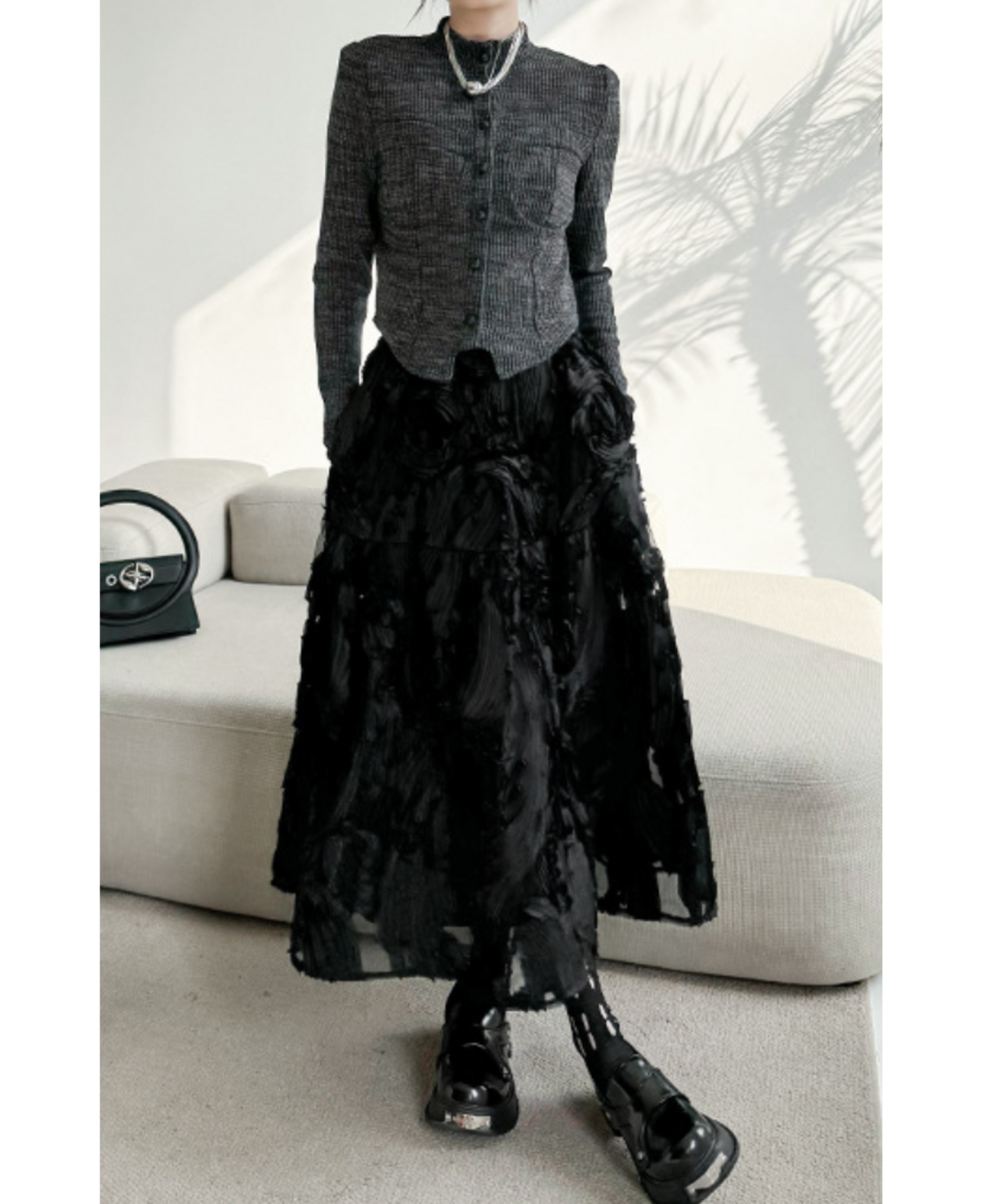 unique three-dimensional design skirt EN2275
