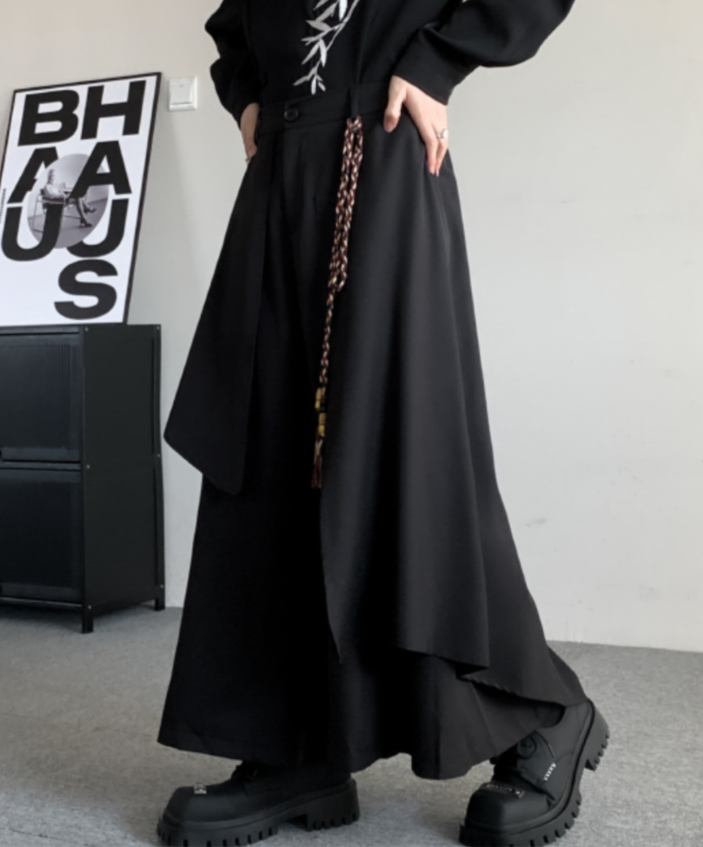 【style57】dark mode outfit set EN1854(jacket + sweater + pants set)