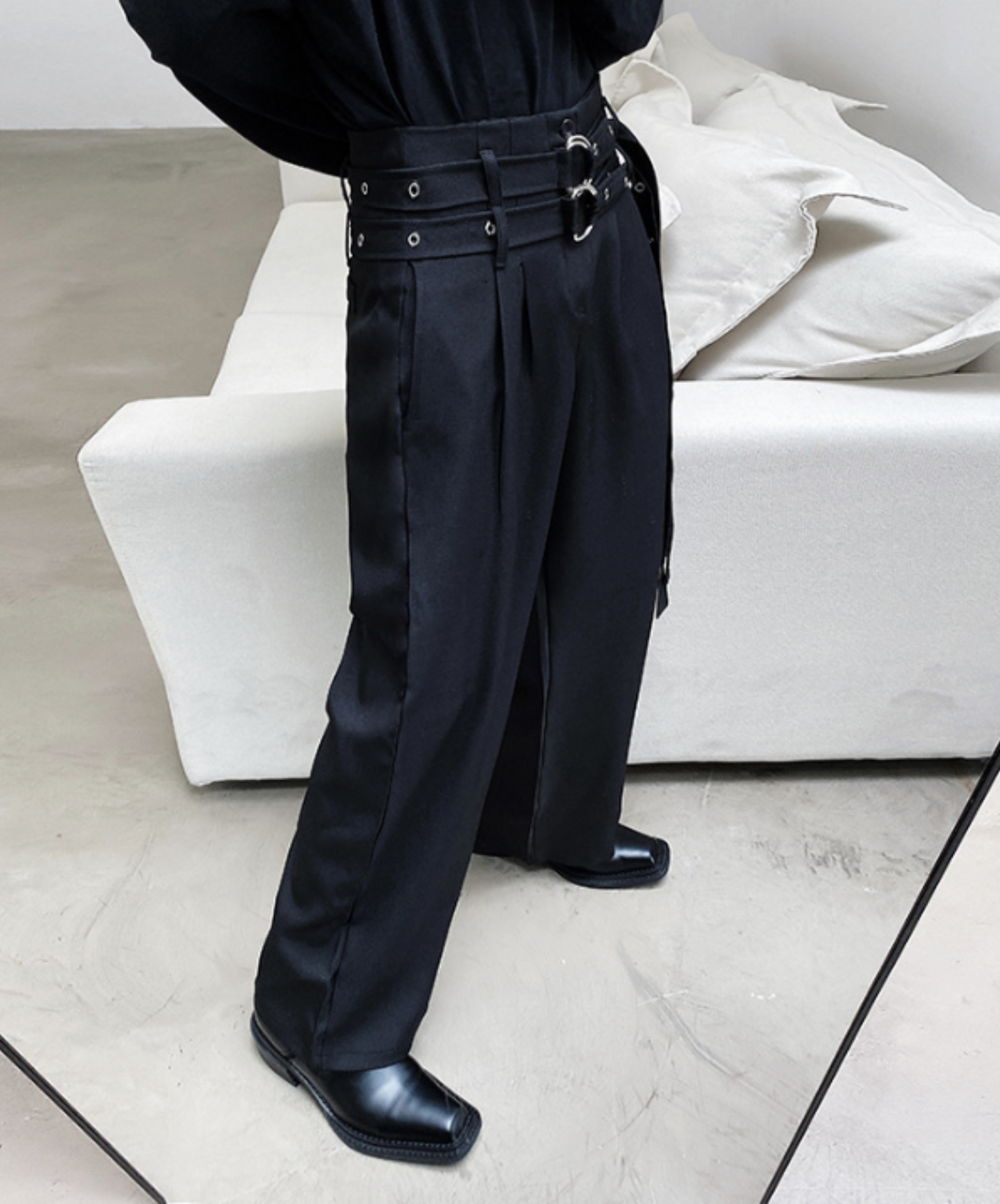 【style39】dark mode outfit set EN1412( coat+ pants set)