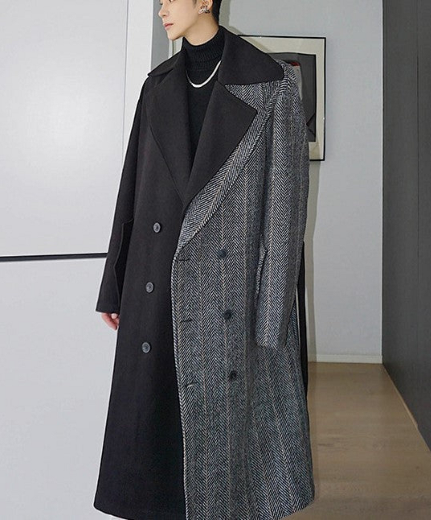 【style37】dark mode outfit set EN1410( coat+ pants set)