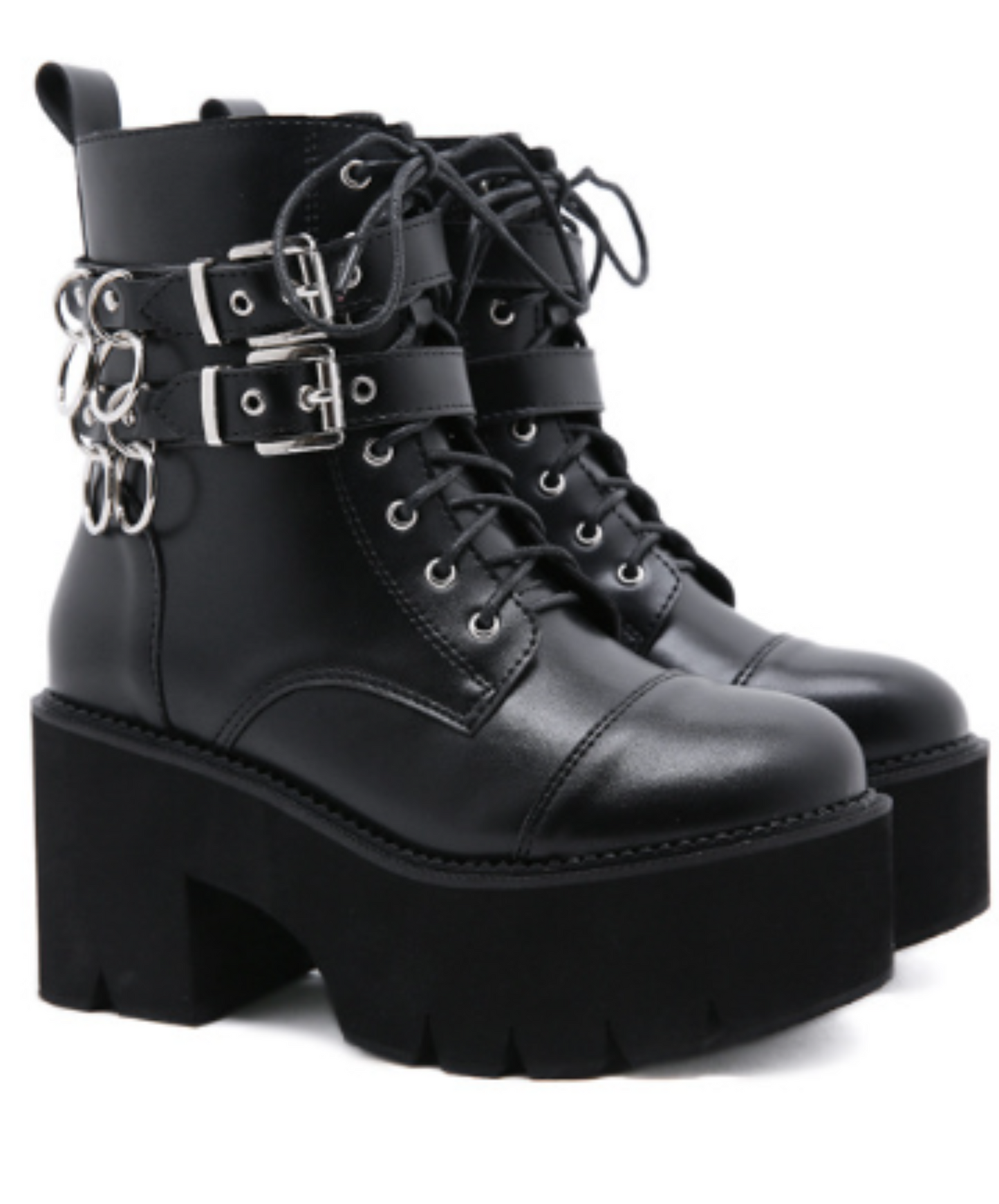 side zip up ring decorative belt boots EN1275