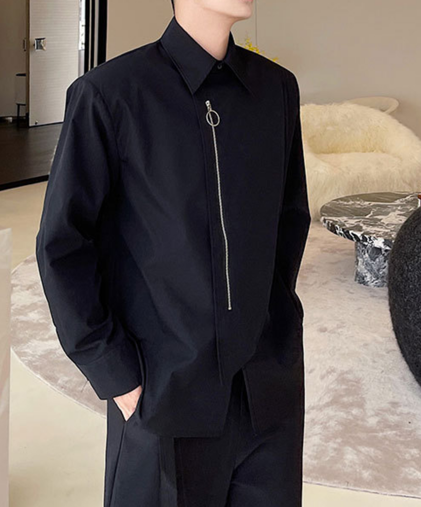 【style67】dark mode outfit set EN1891(jacket + shirt + skirt set)