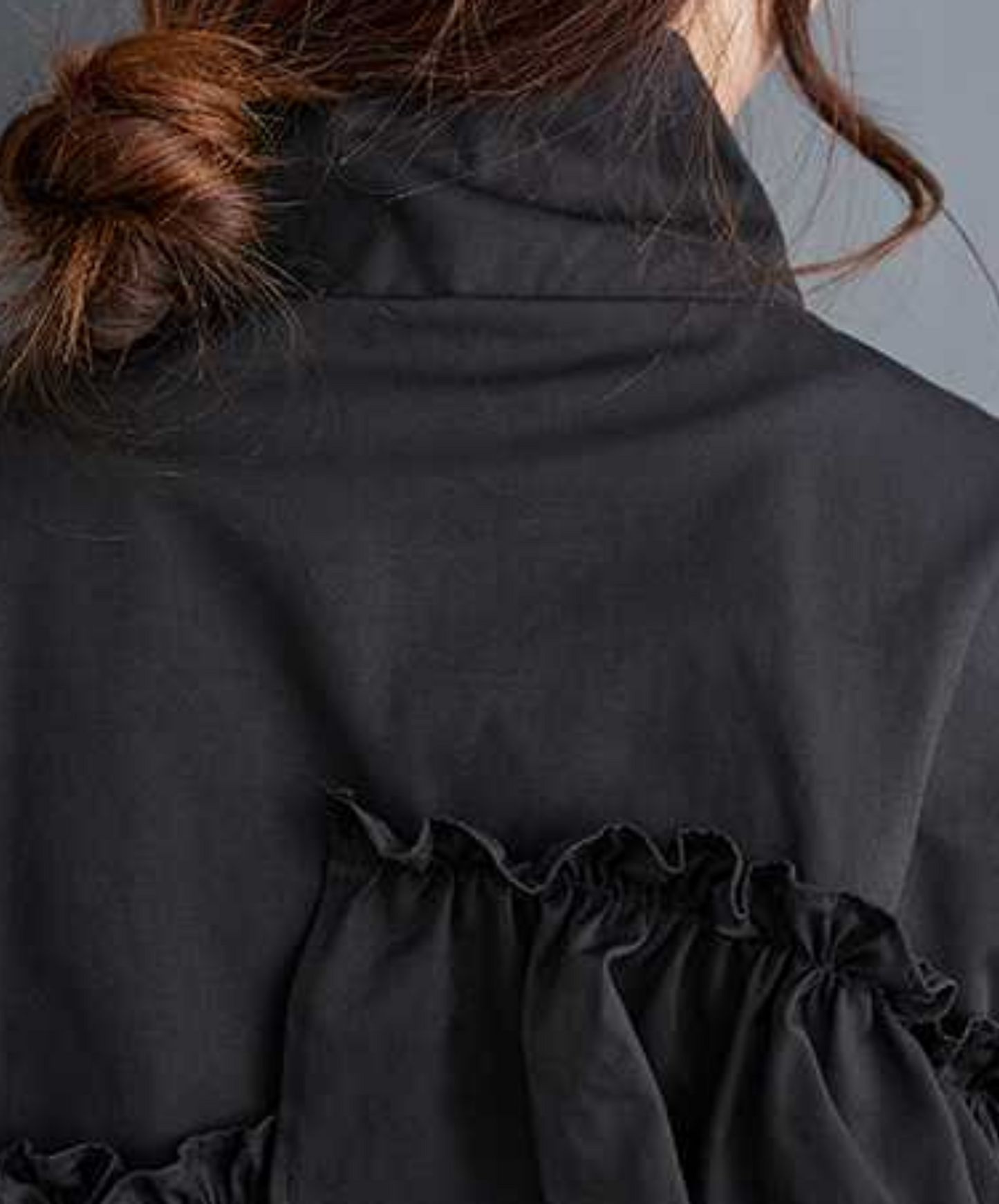 dark layered frill high neck jacket EN2353