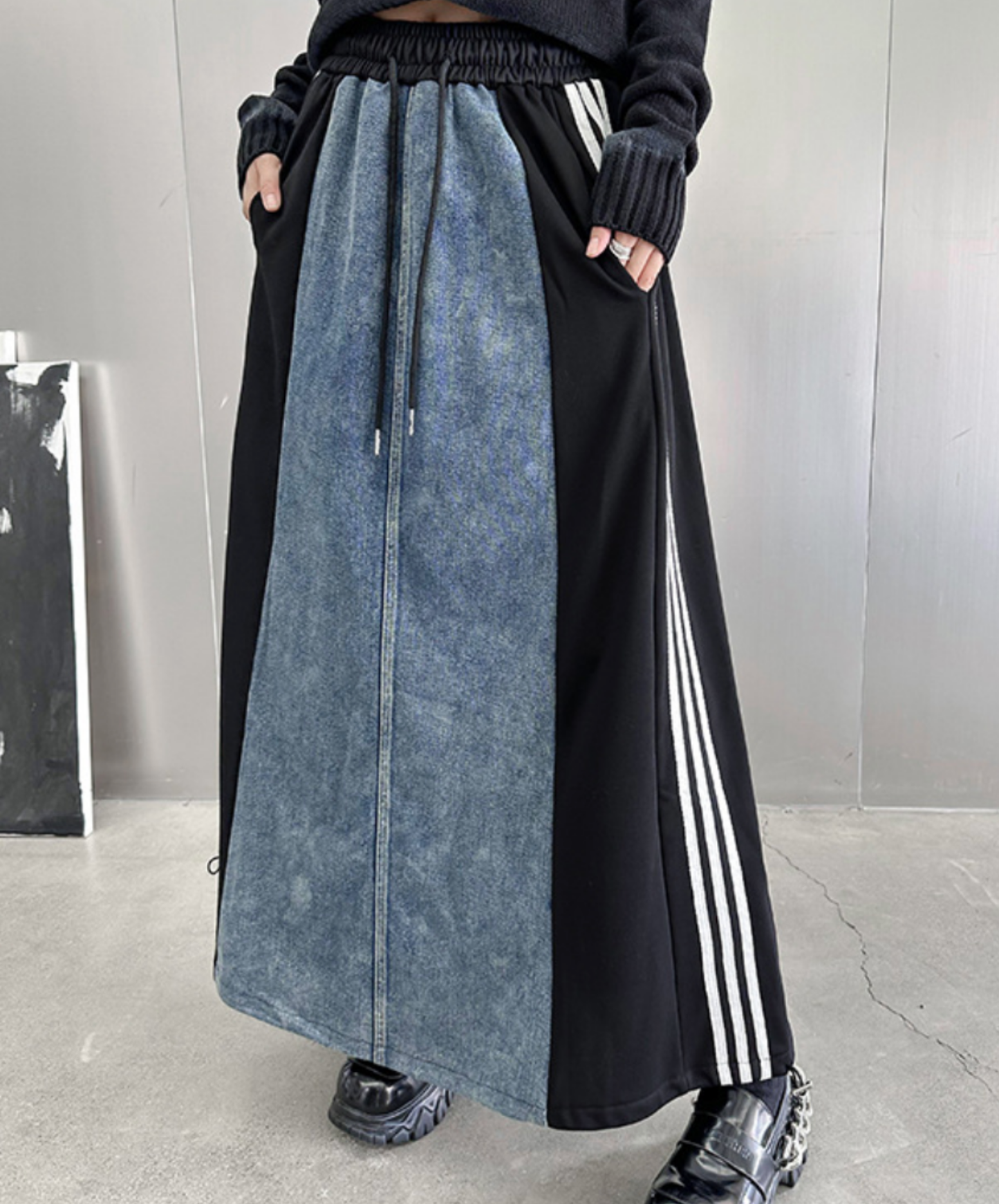 retro patchwork design casual skirt EN2242