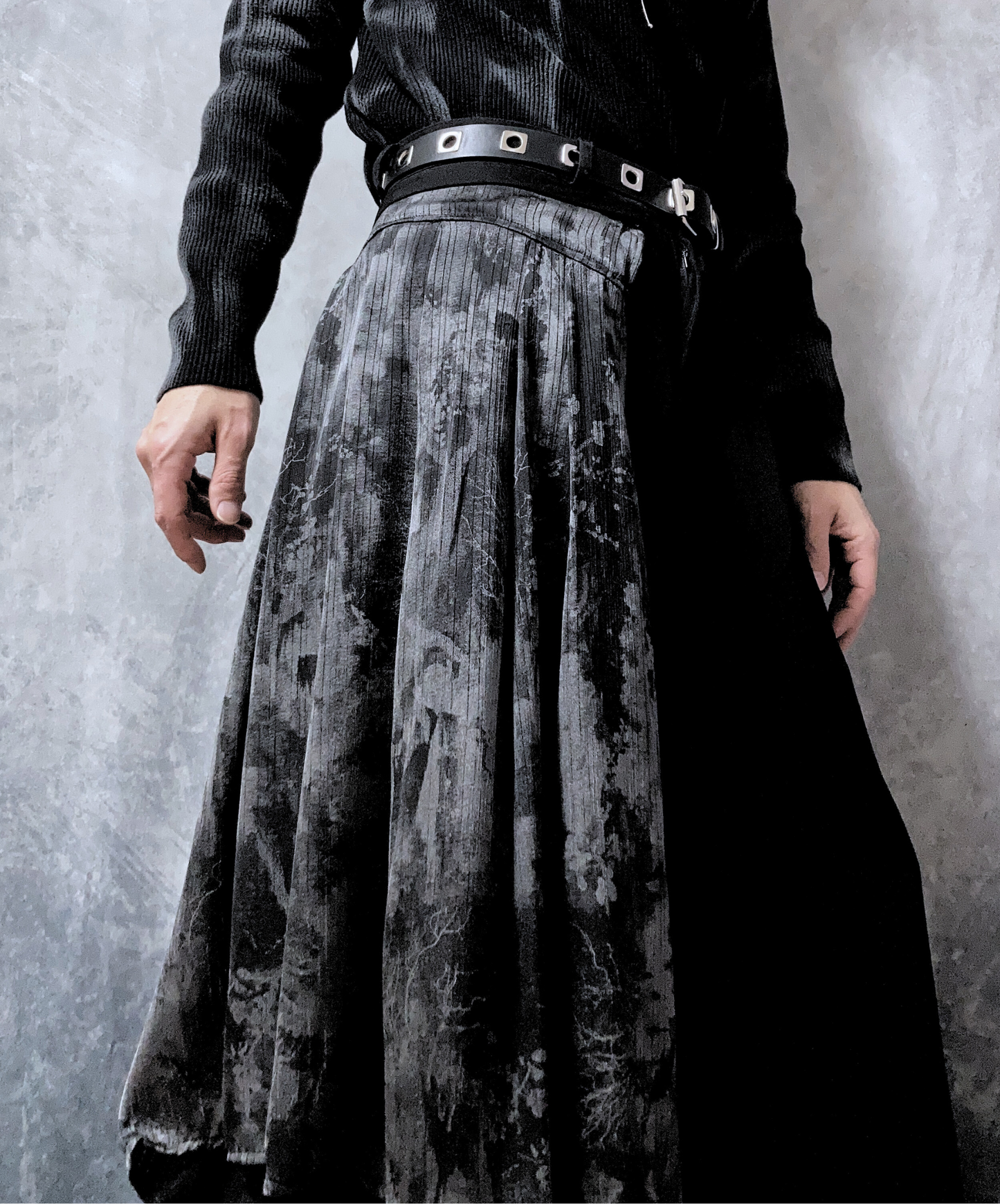 【style70】dark mode outfit set EN1909(jacket + sweater + pants set)
