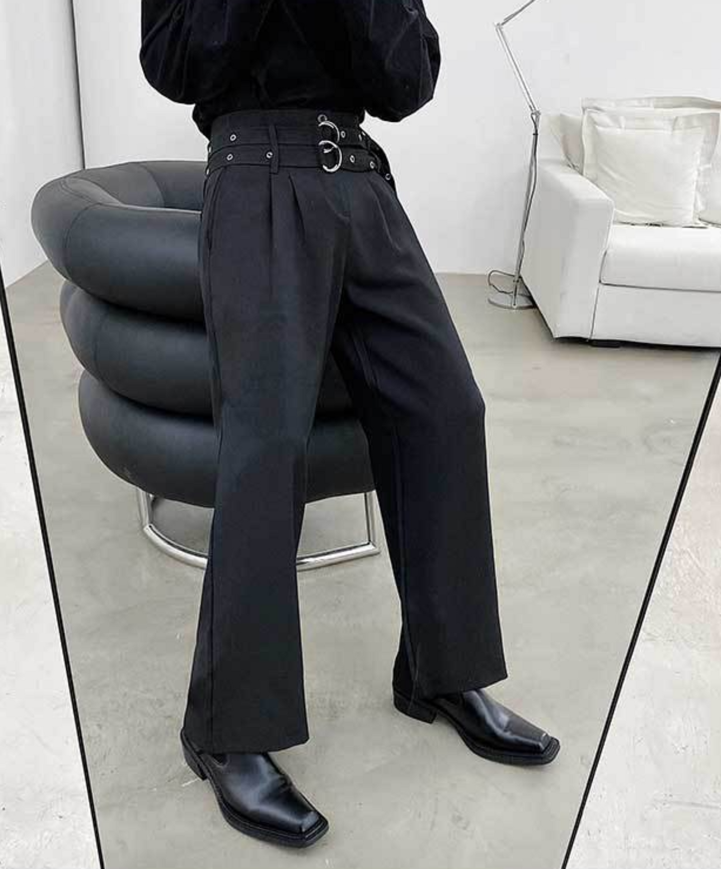 【style39】dark mode outfit set EN1412( coat+ pants set)