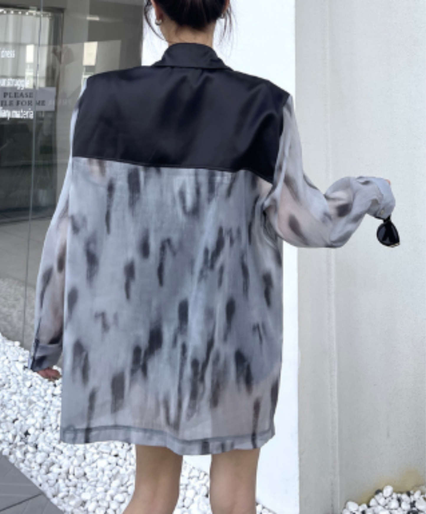 tie-dye patchwork sheer jacket EN3088