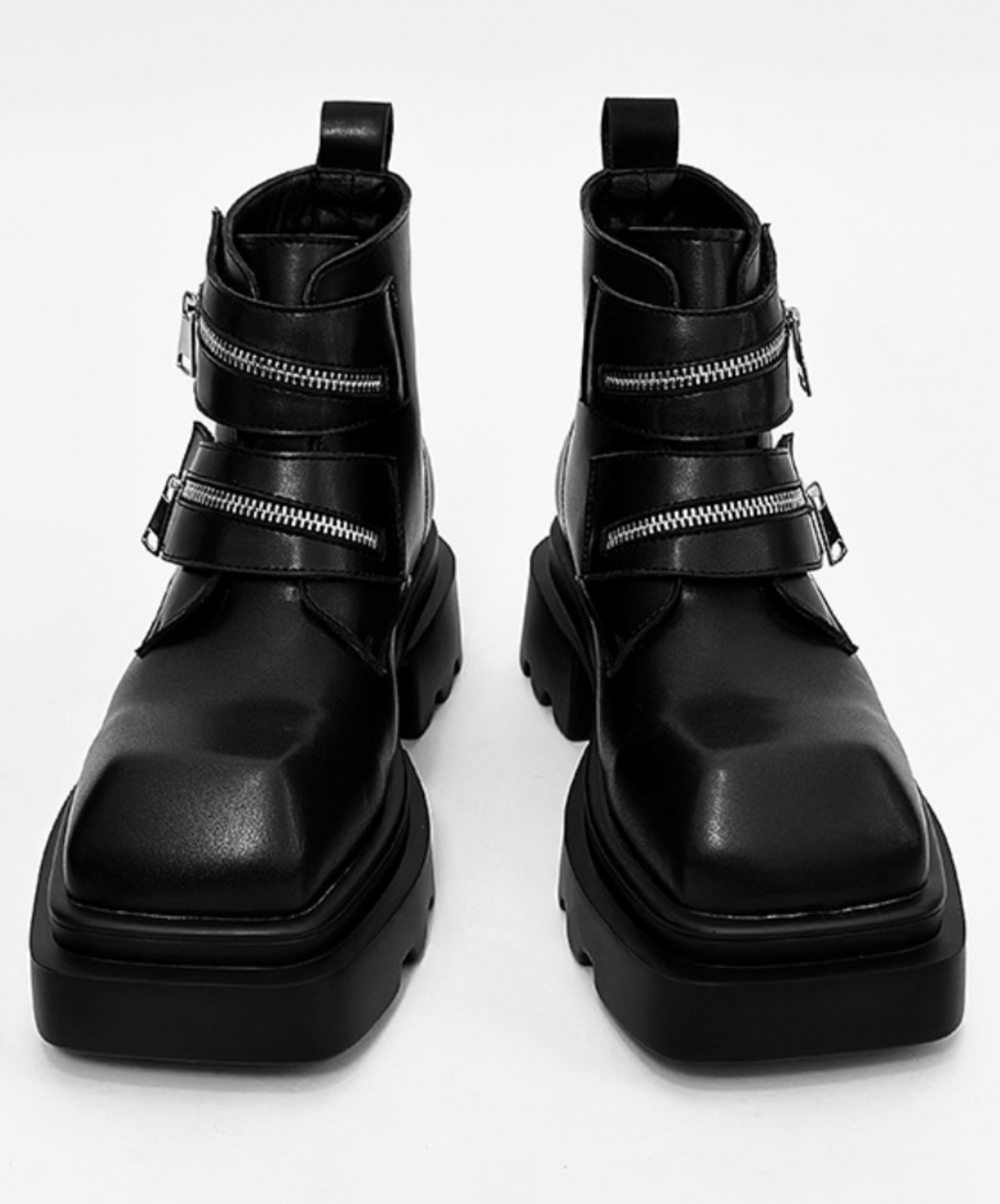 double zip design thick sole boots EN2129