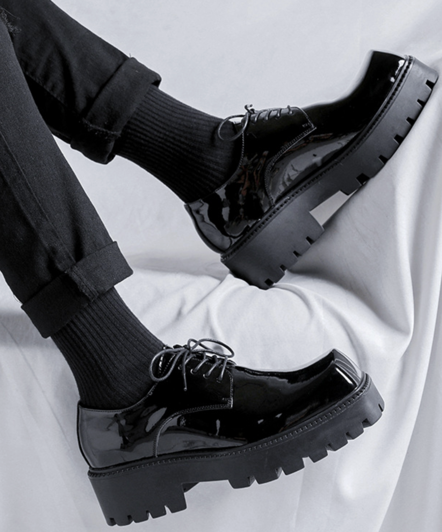 british style platform mid heel shoes EN2498