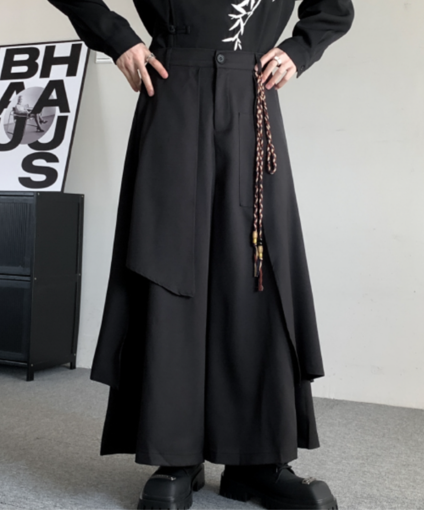 【style57】dark mode outfit set EN1854(jacket + sweater + pants set)