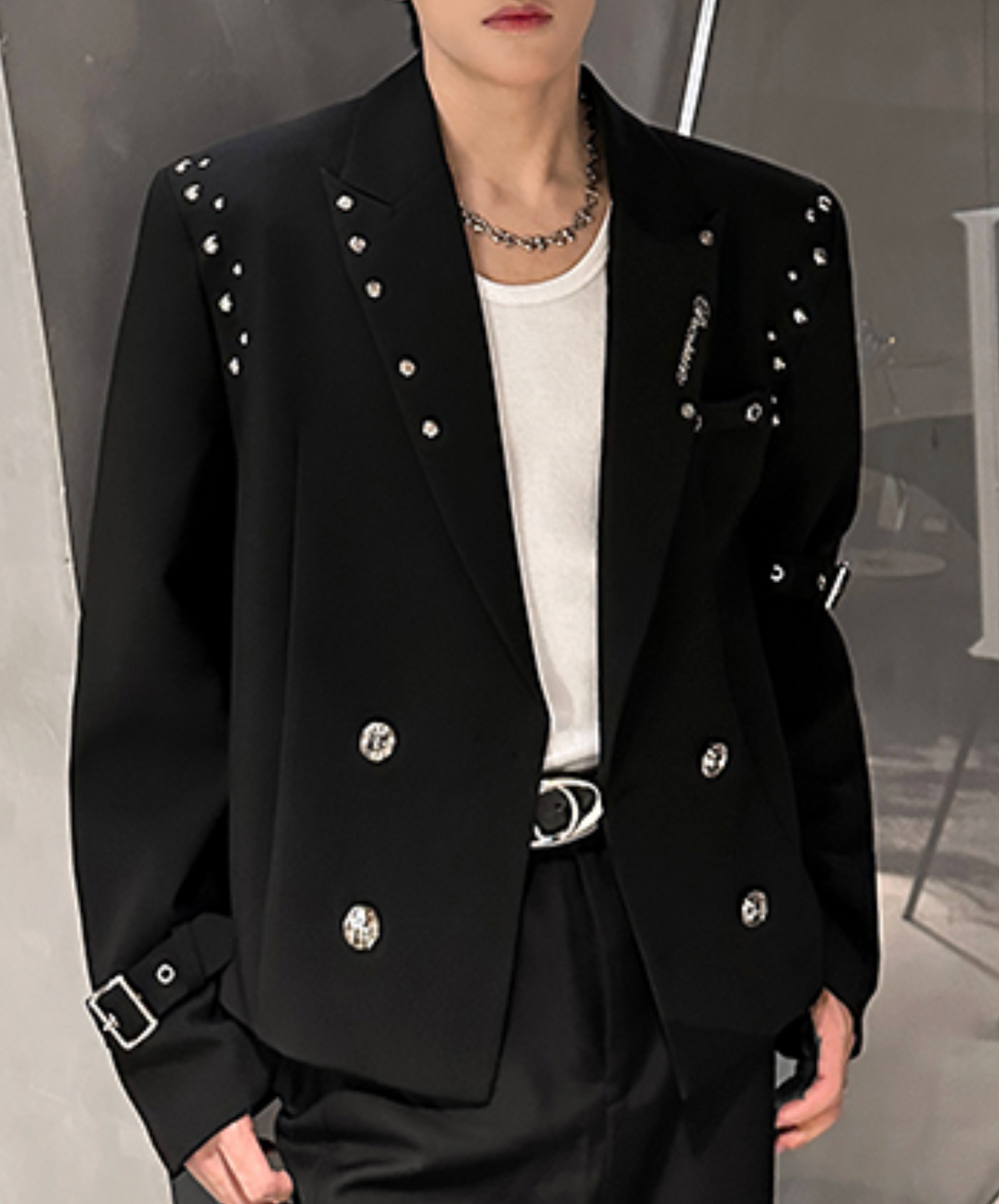 metal rivet decoration jacket EN2490