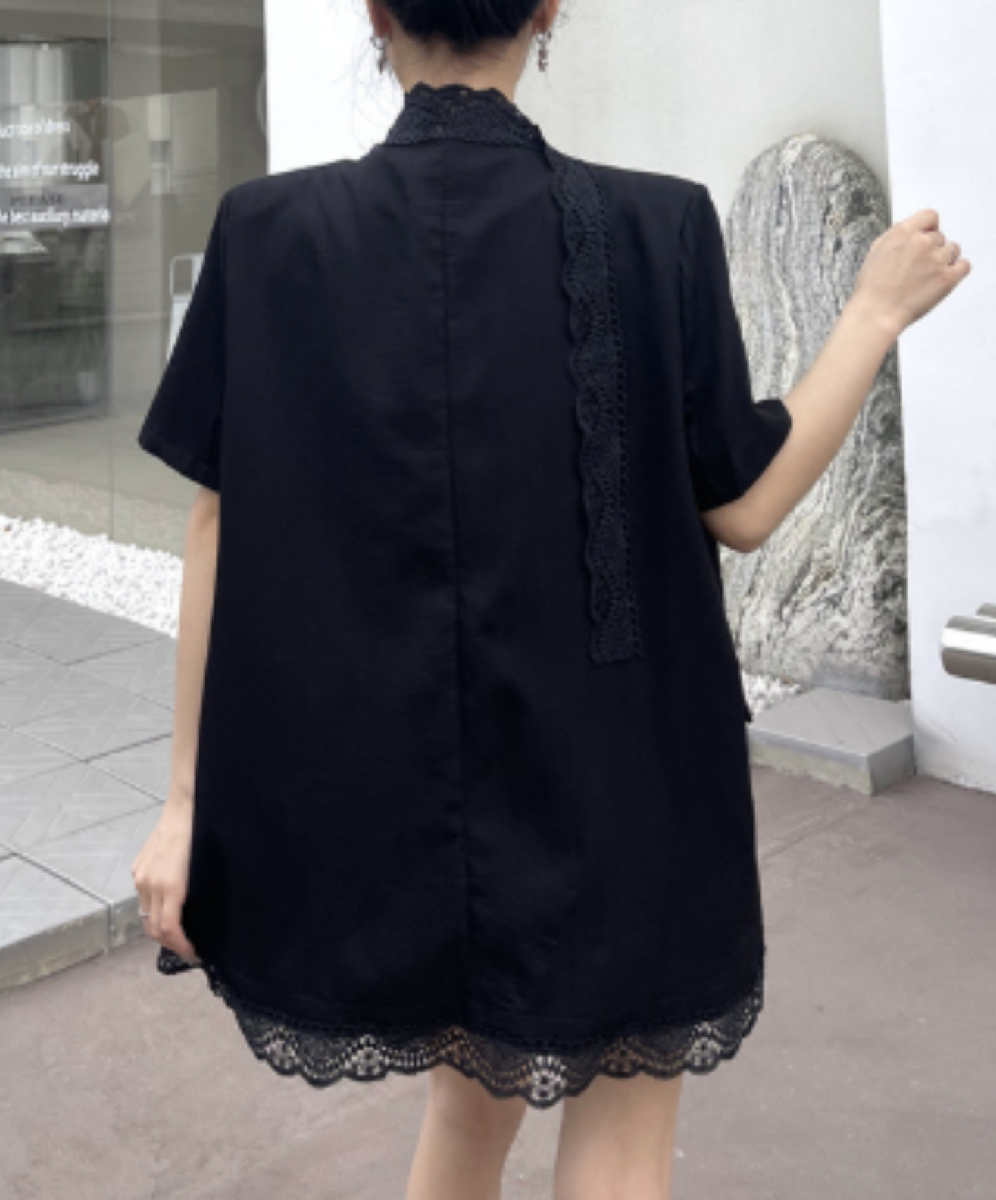 lightweight lace cotton linen jacket EN2965