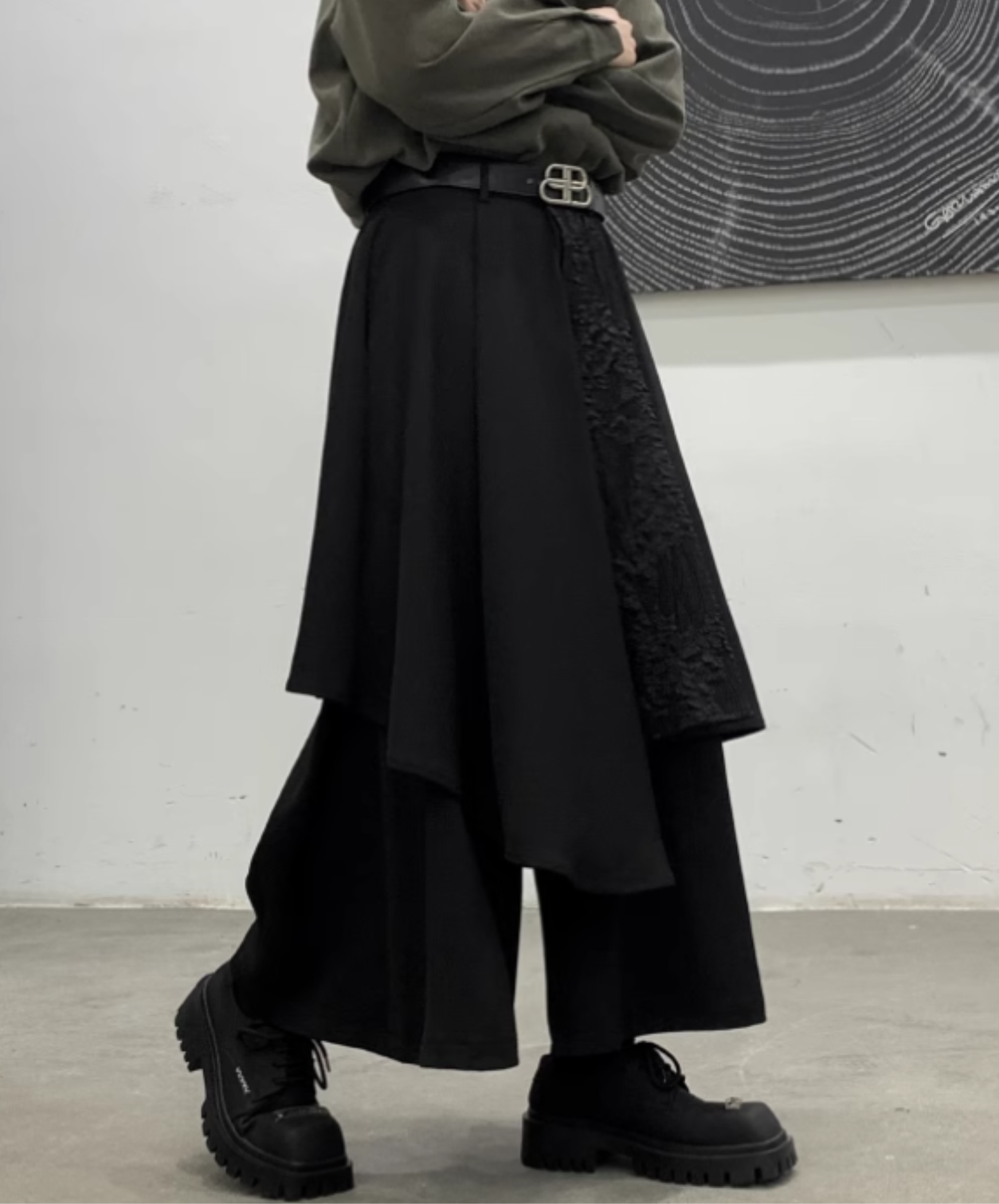 【style80】dark mode outfit set EN2536(jacket + shirt + pants set)