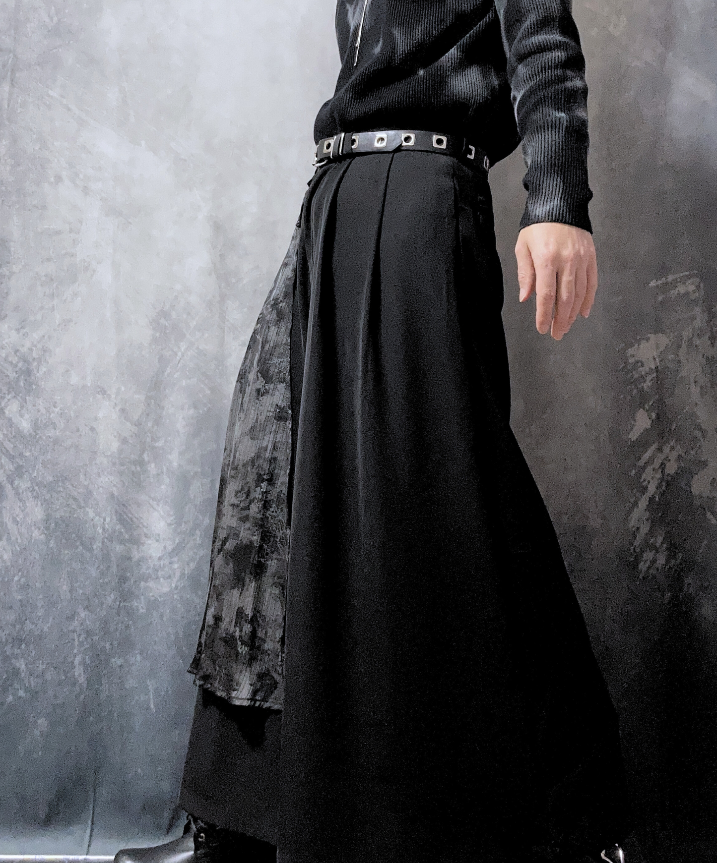 【style70】dark mode outfit set EN1909(jacket + sweater + pants set)