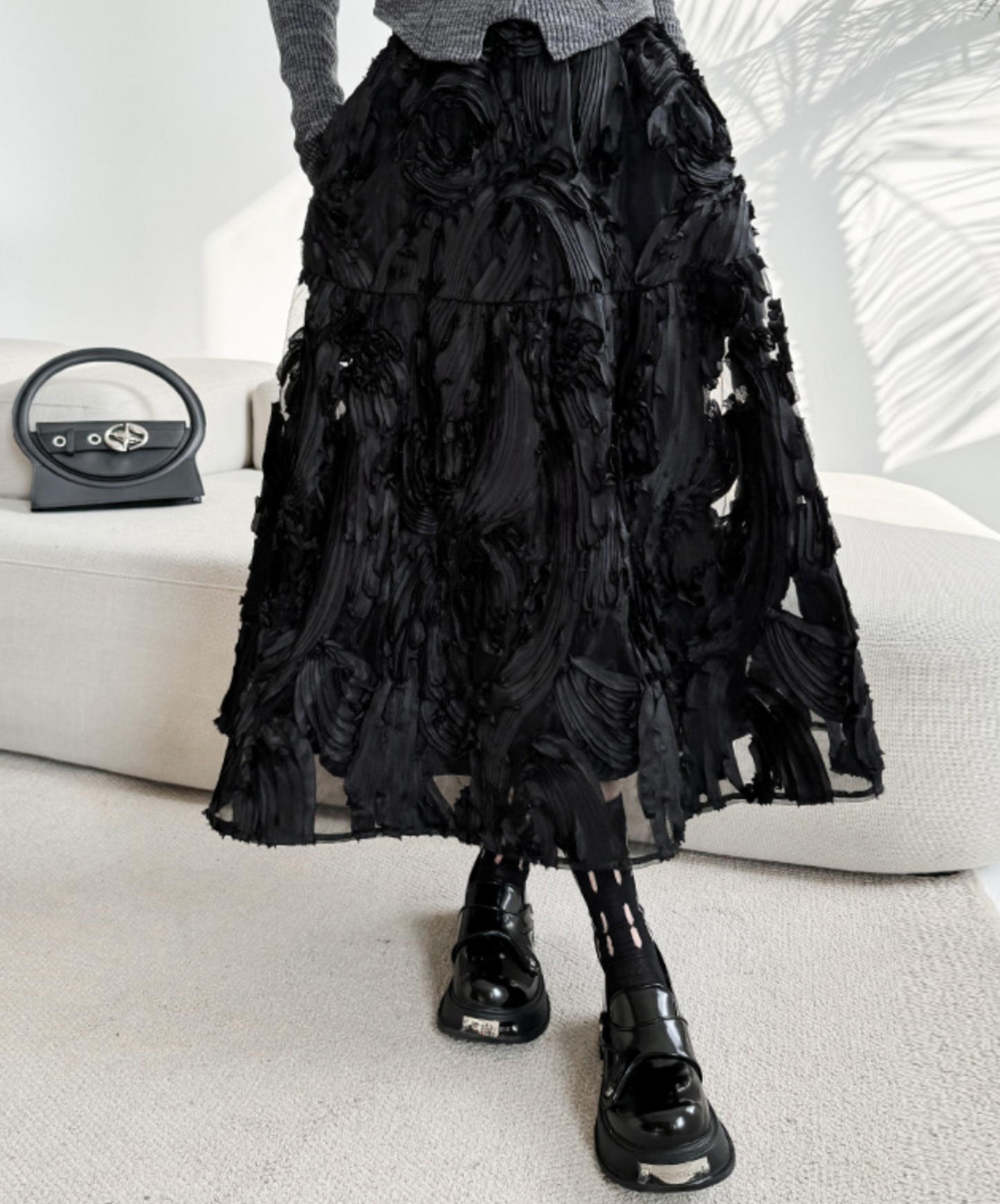unique three-dimensional design skirt EN2275