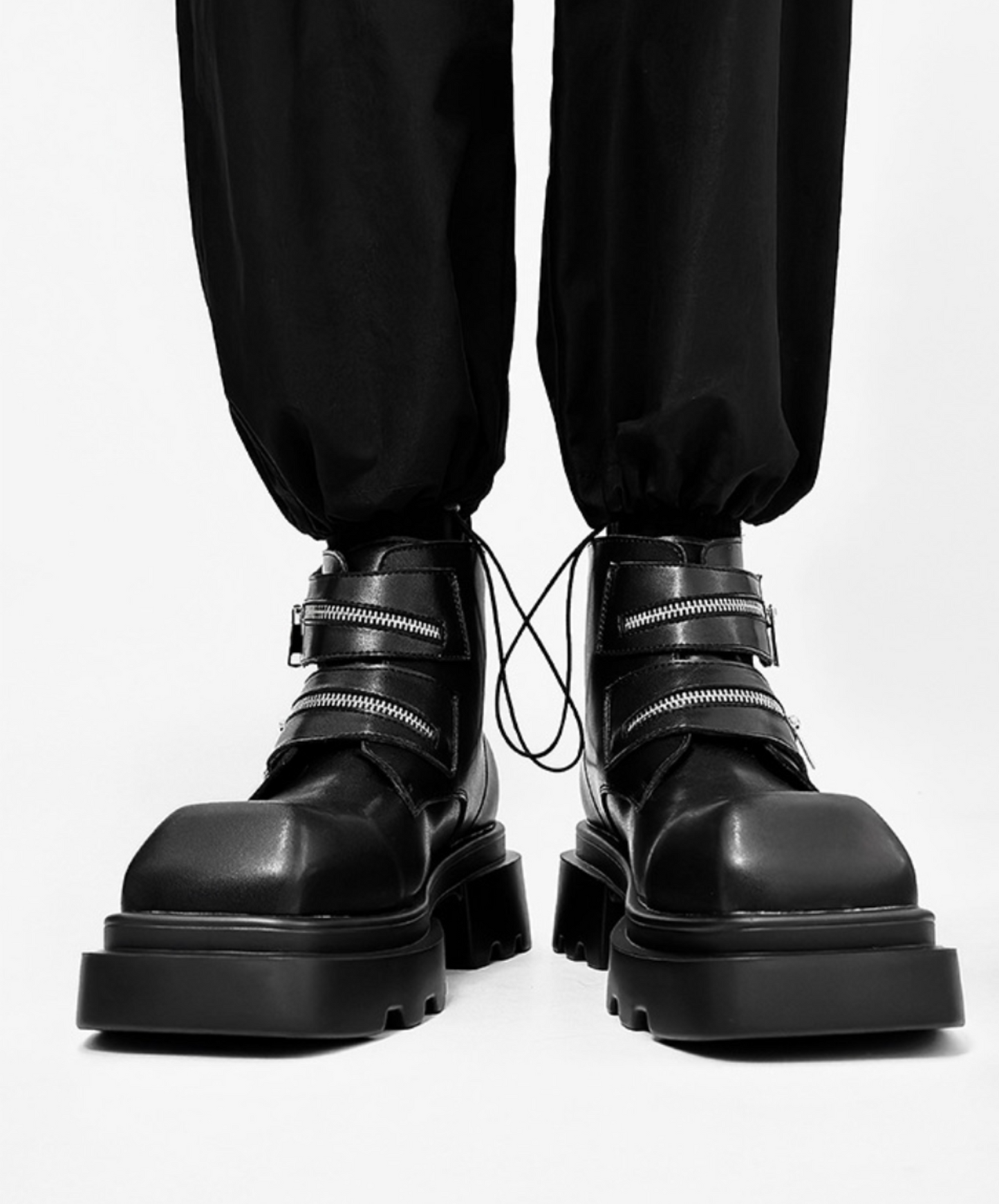 double zip design thick sole boots EN2129