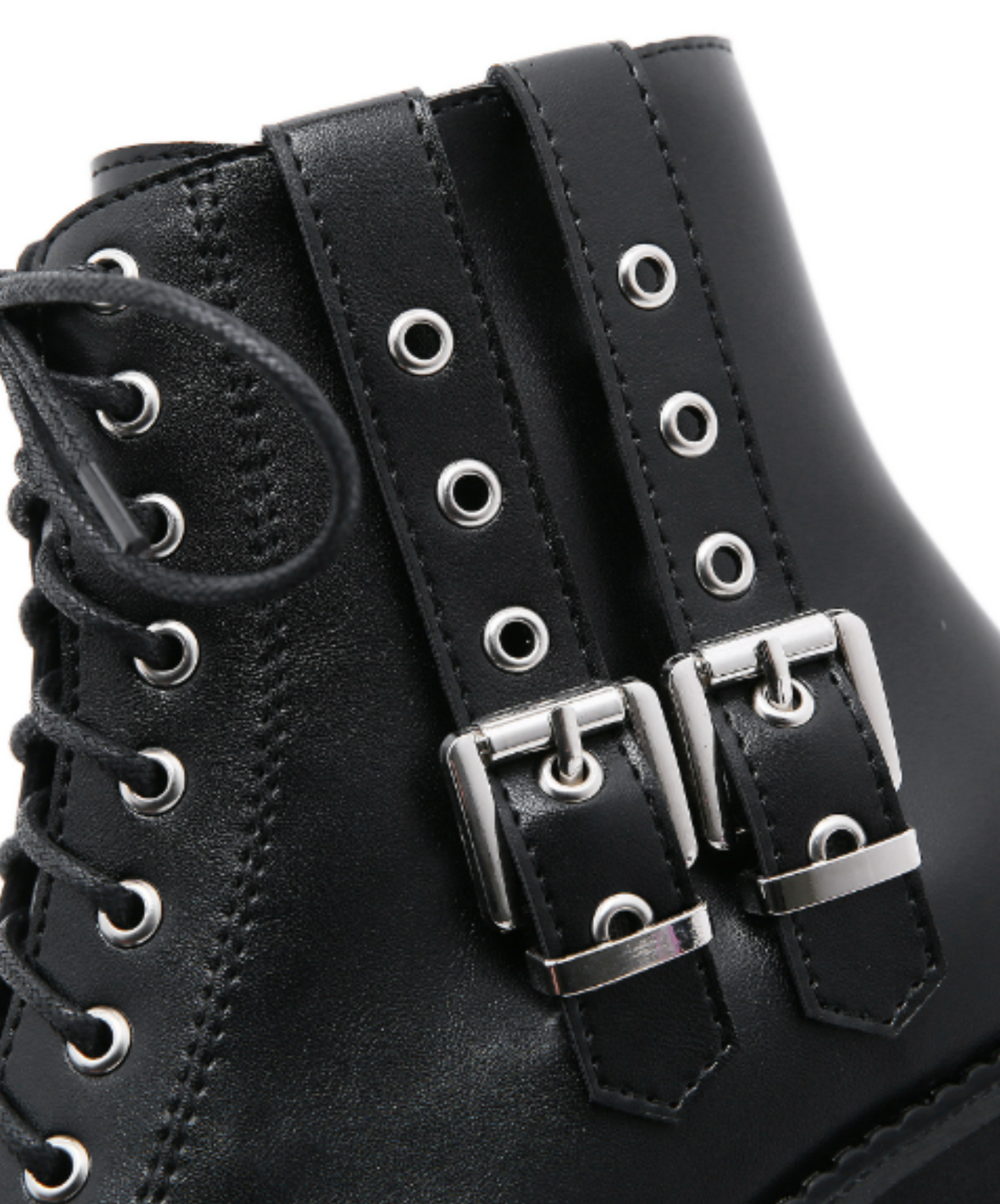 double buckle zip up boots EN1293