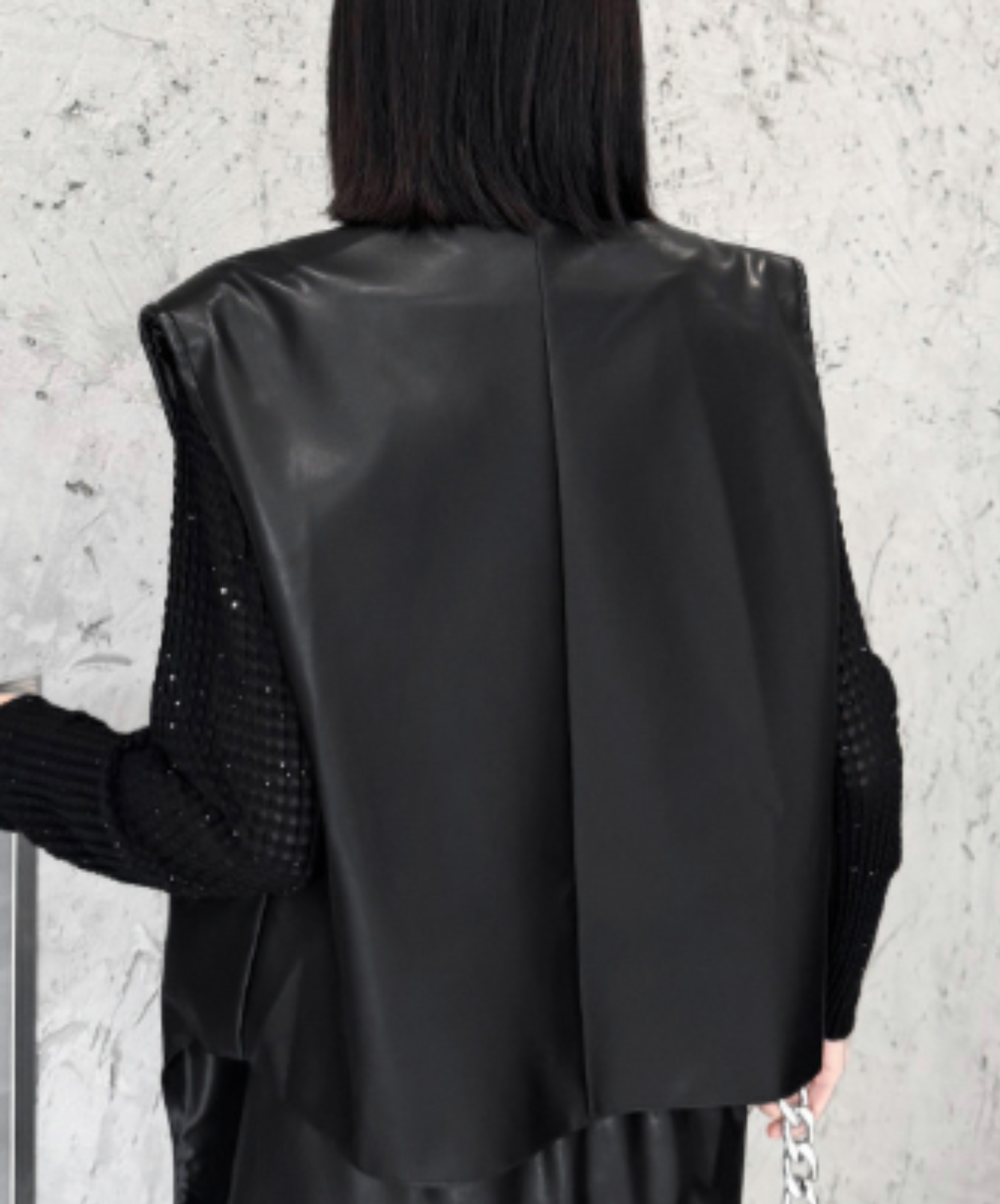 pu leather special silhouette vest EN2956