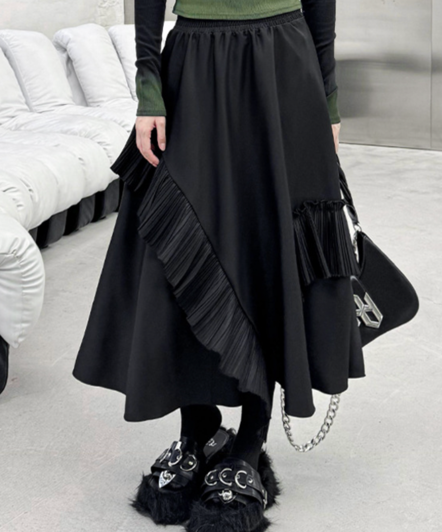 pleated ruffle decoration skirt EN2334