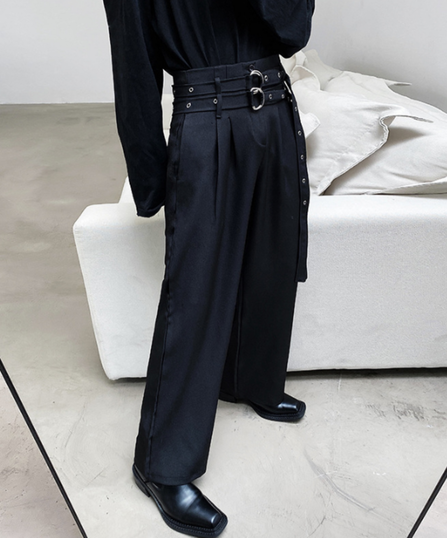 【style39】dark mode outfit set EN1412( coat+ pants set)