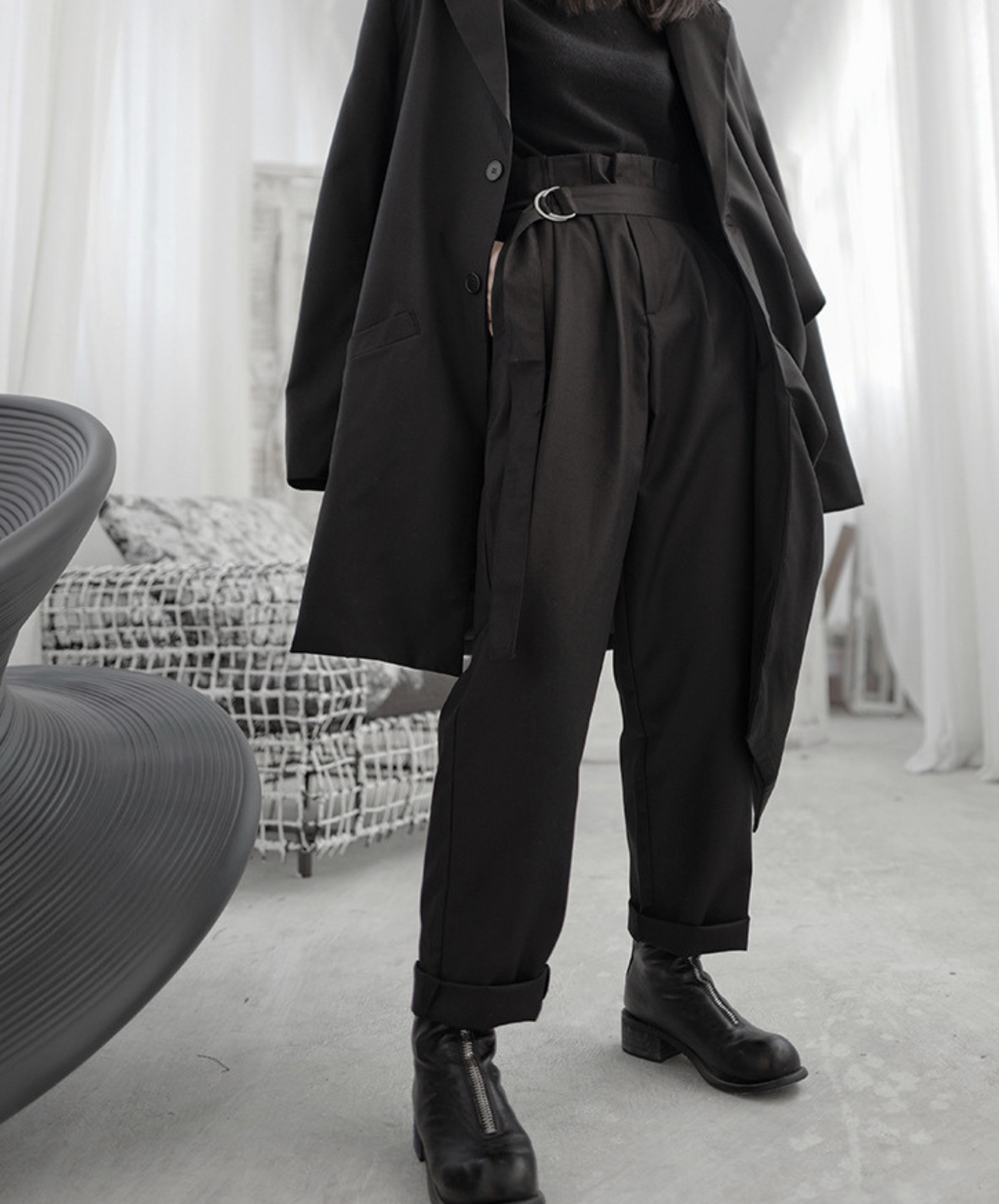 dark high waist pants EN1073