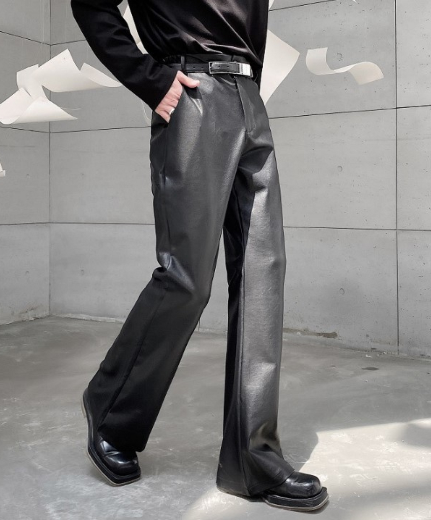 【style37】dark mode outfit set EN1410( coat+ pants set)