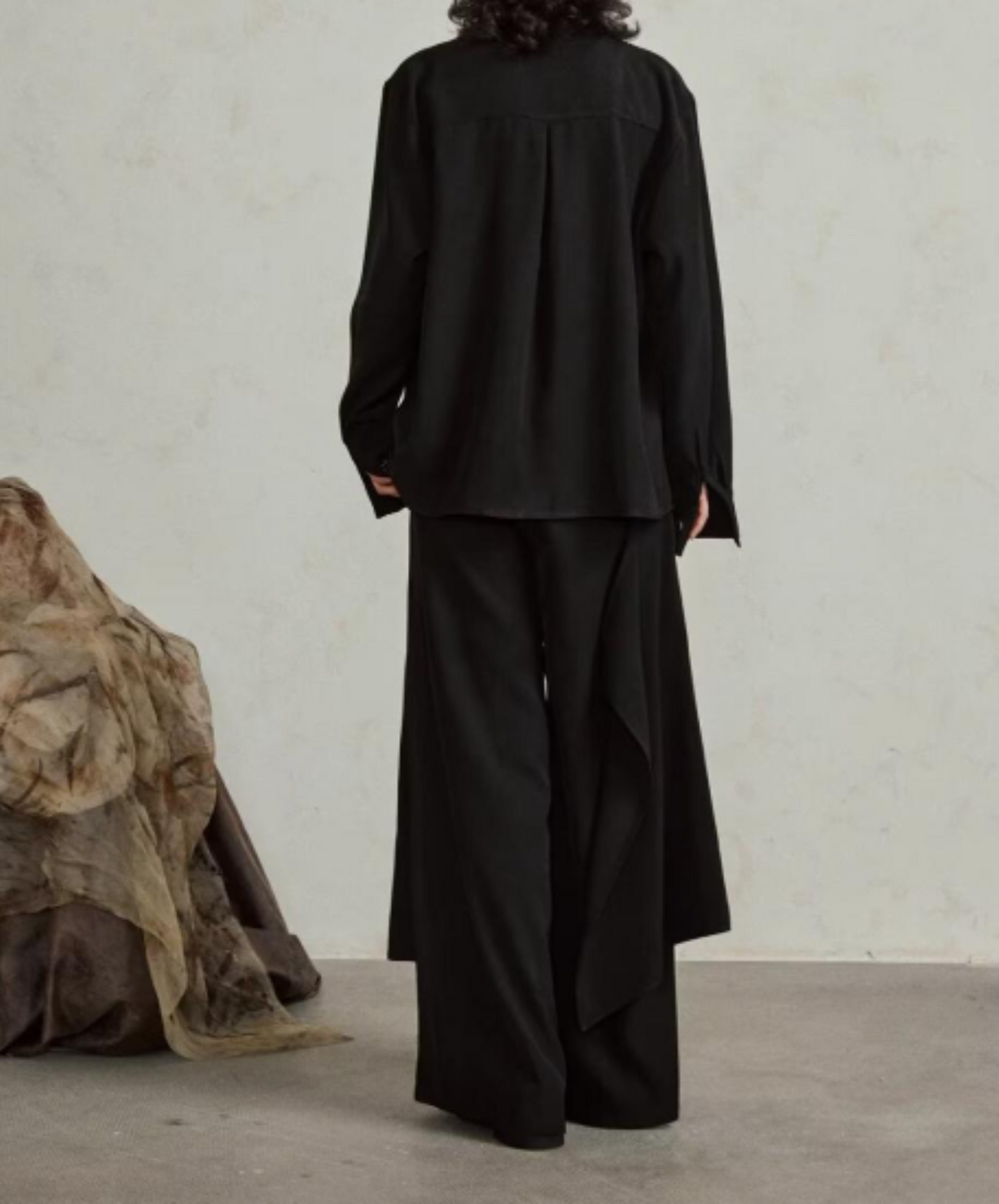 dark layered wide pants EN1866